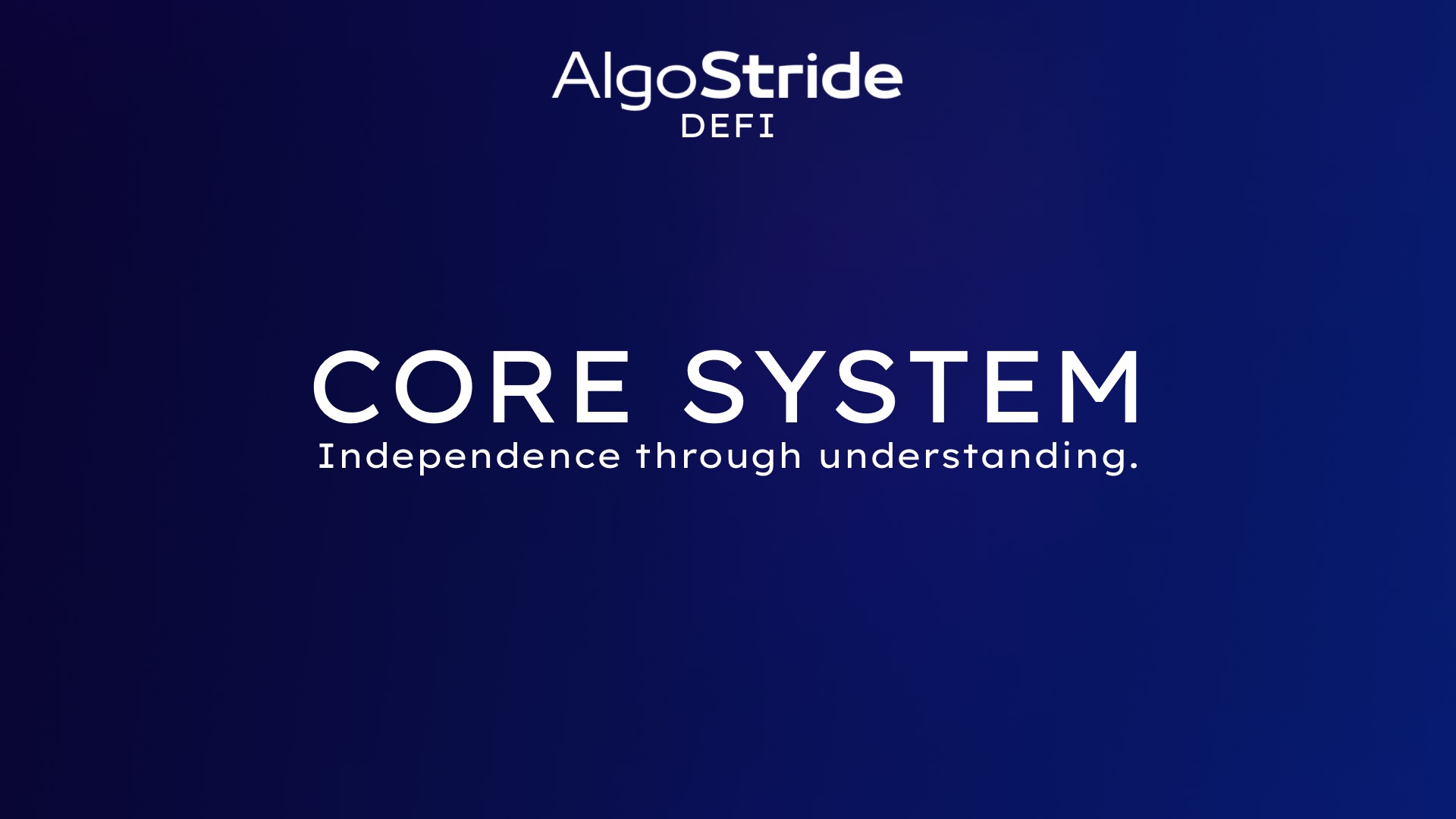 AlgoStride DeFi - Core System