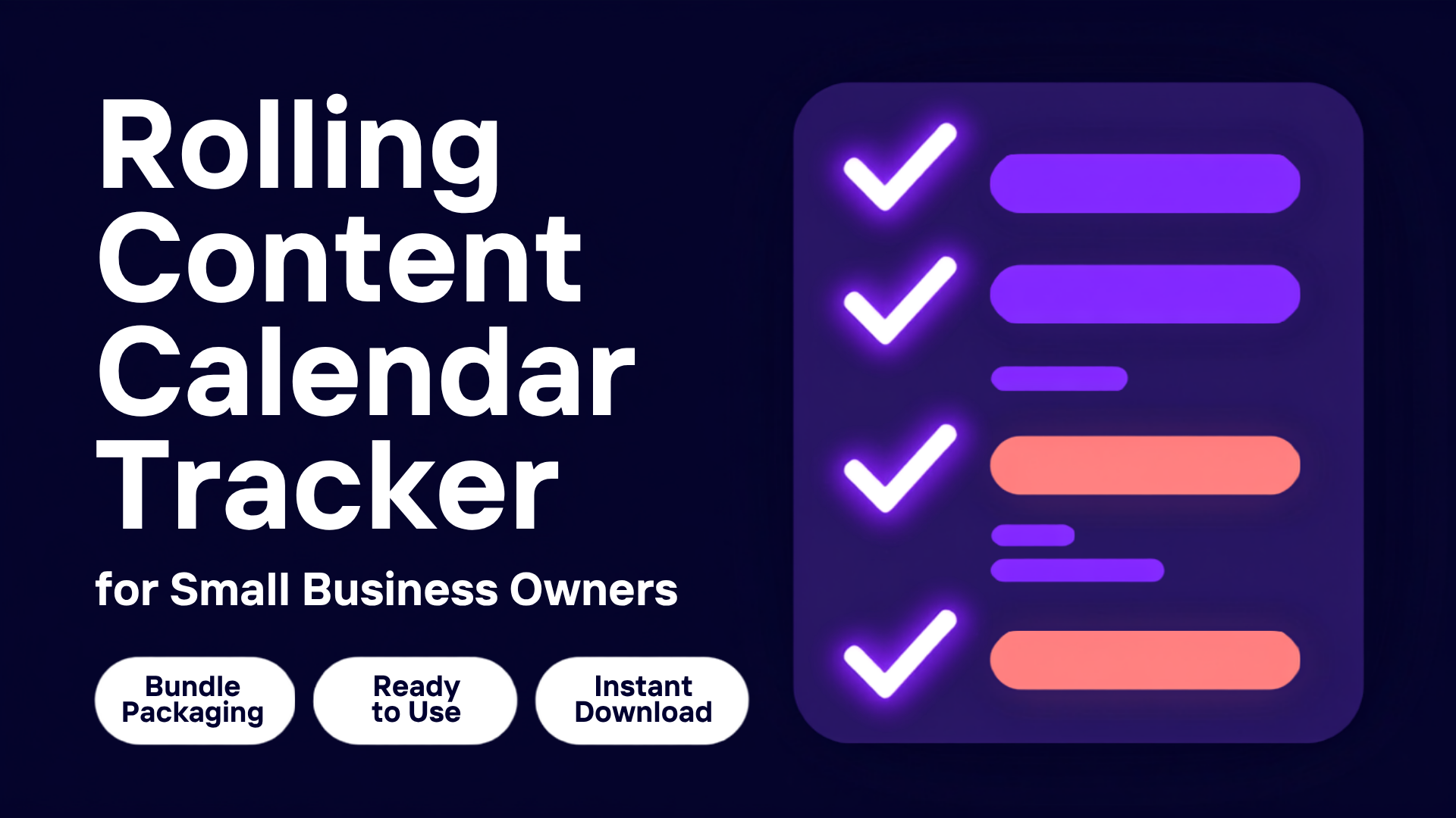 Rolling Content Calendar Kit for Small Businesses.