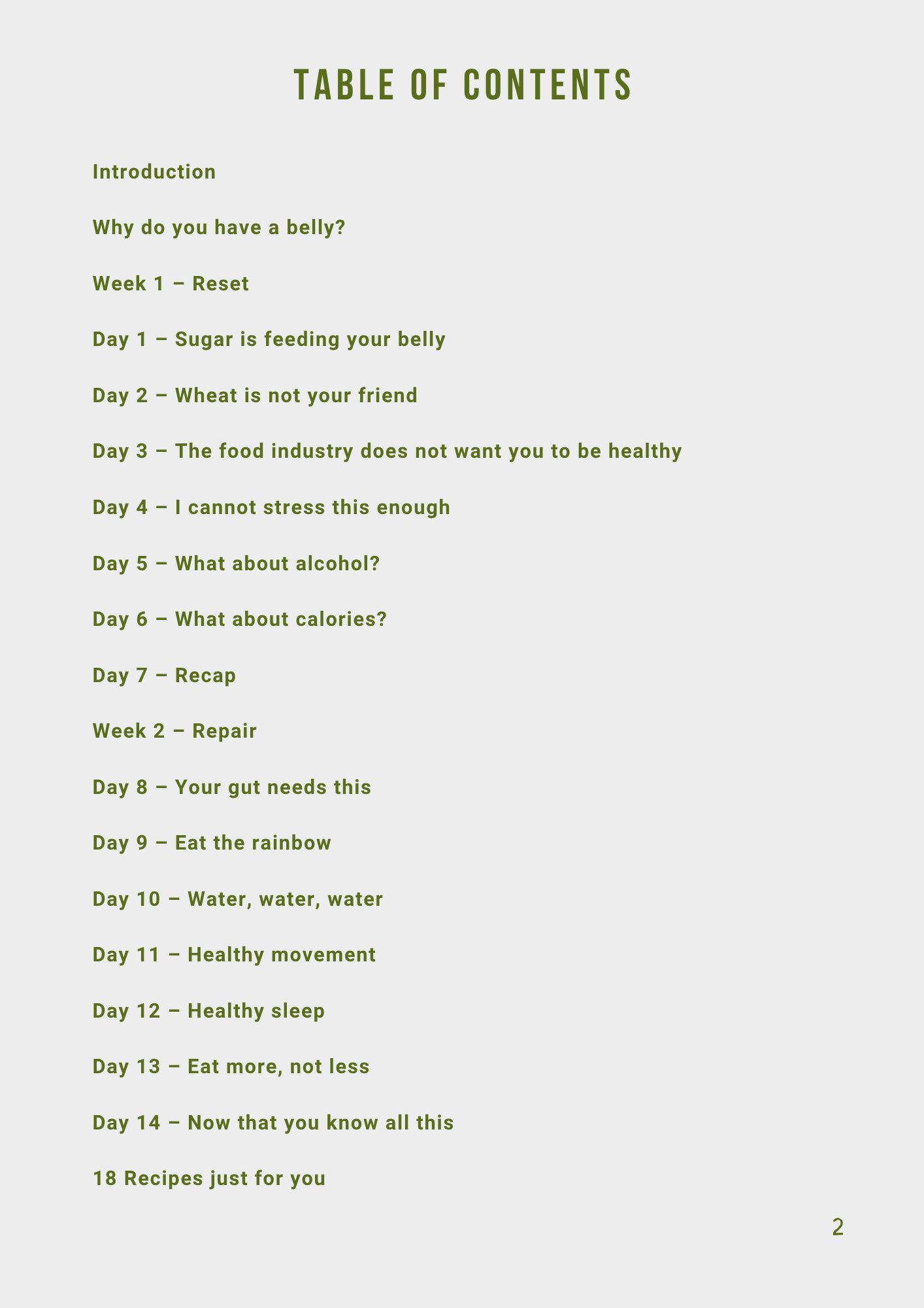 Flat stomach, healthy gut