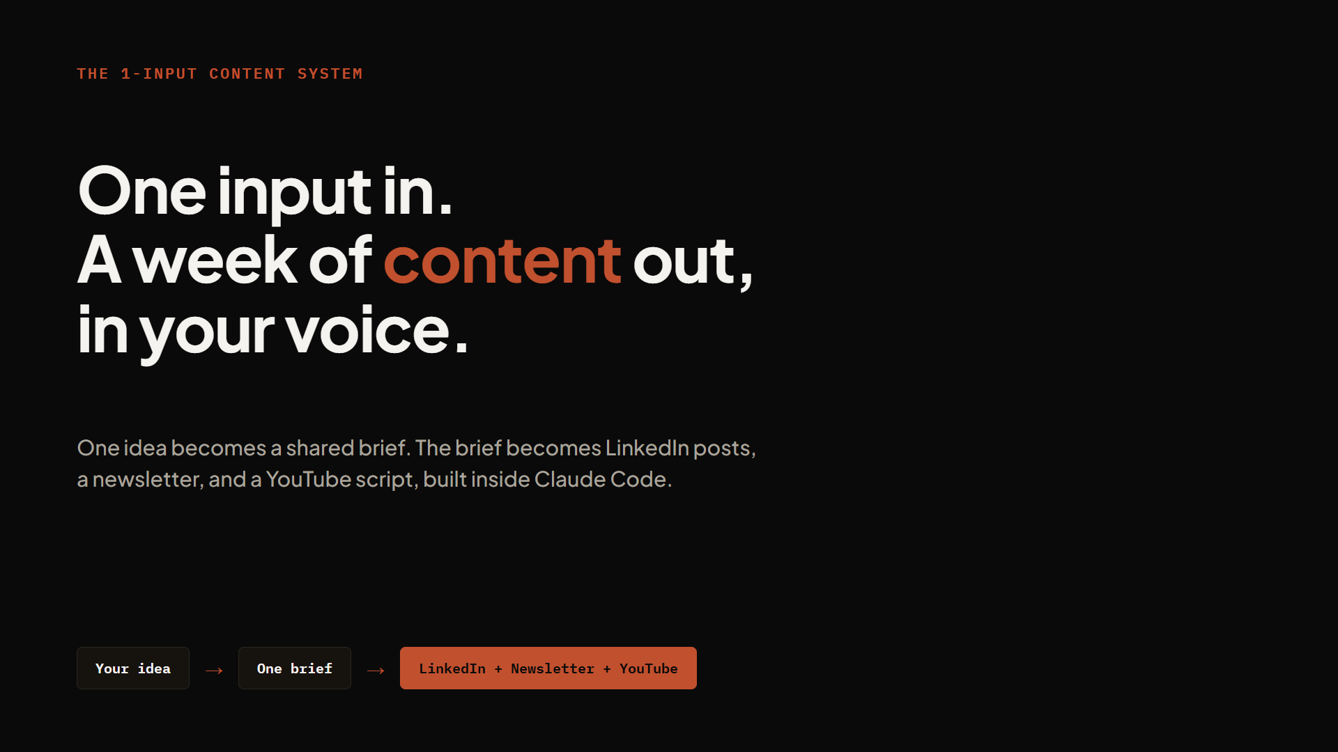 The 1-Input Content System