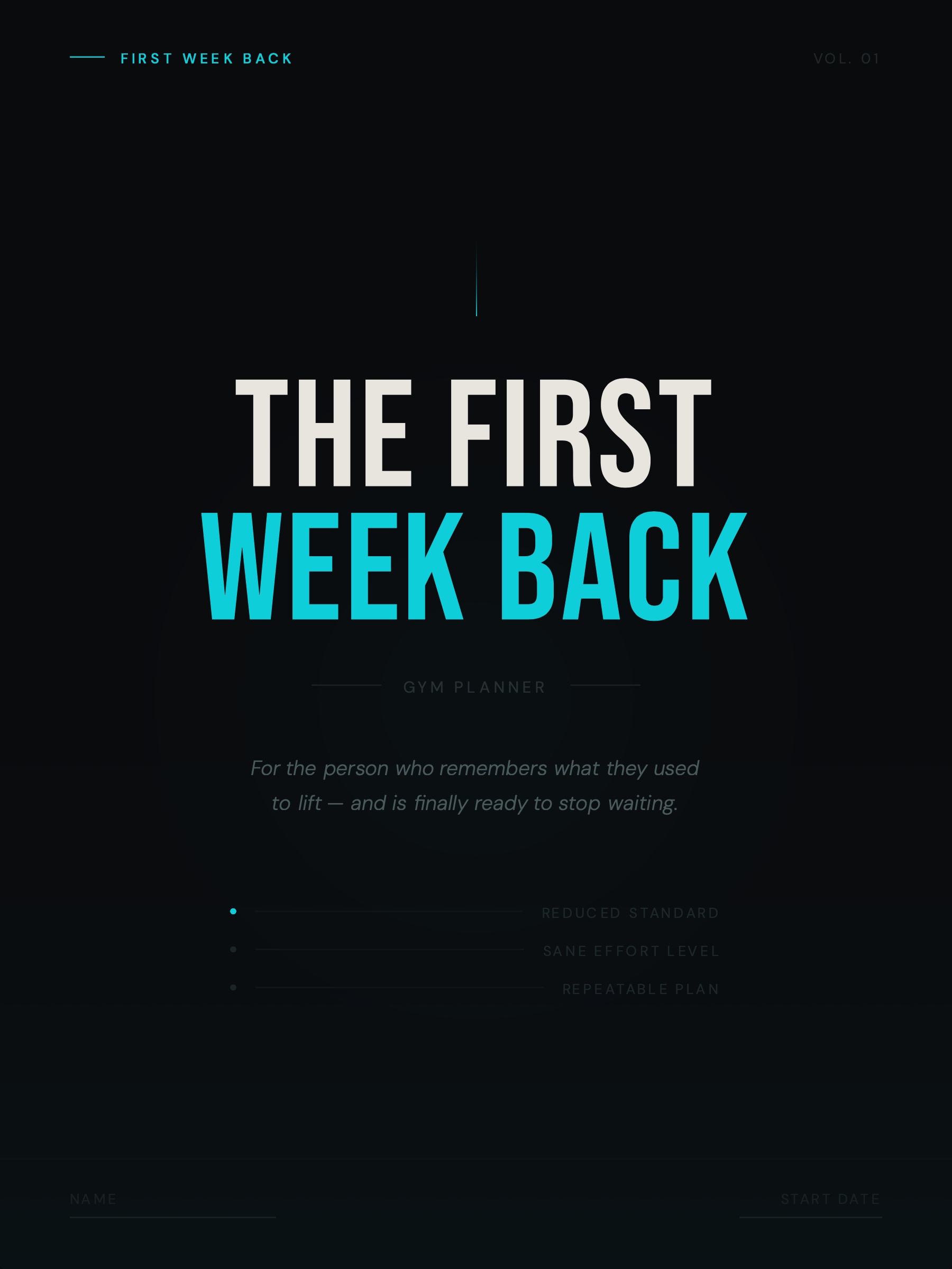 Back in the Gym Week 1 Planner