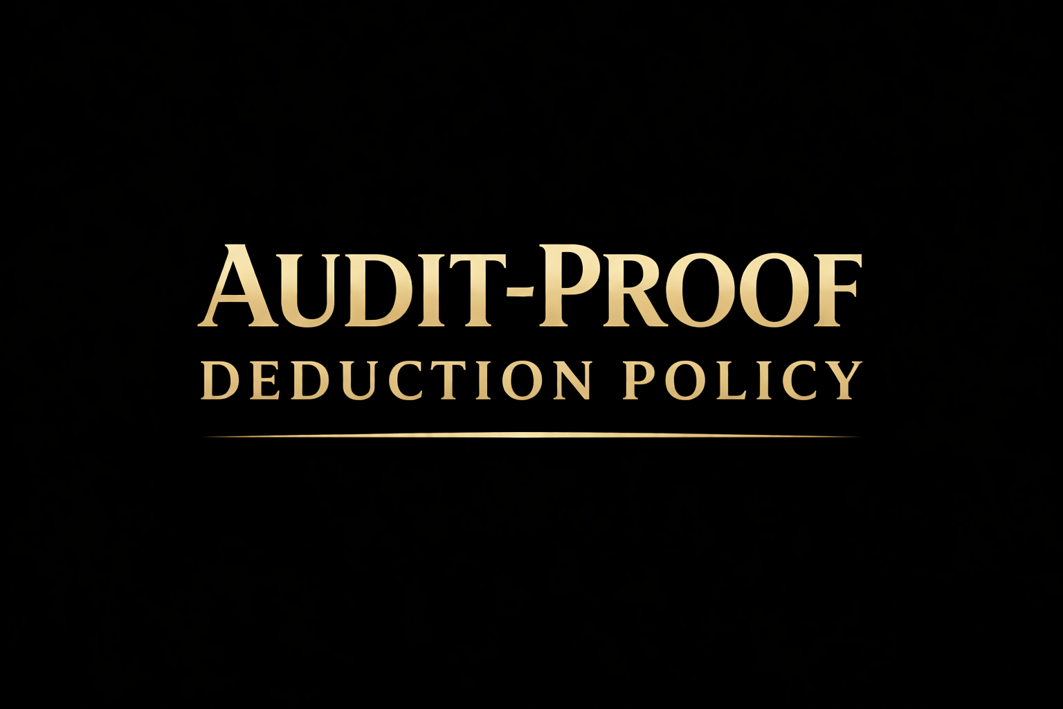 Audit-Proof Deduction Policy