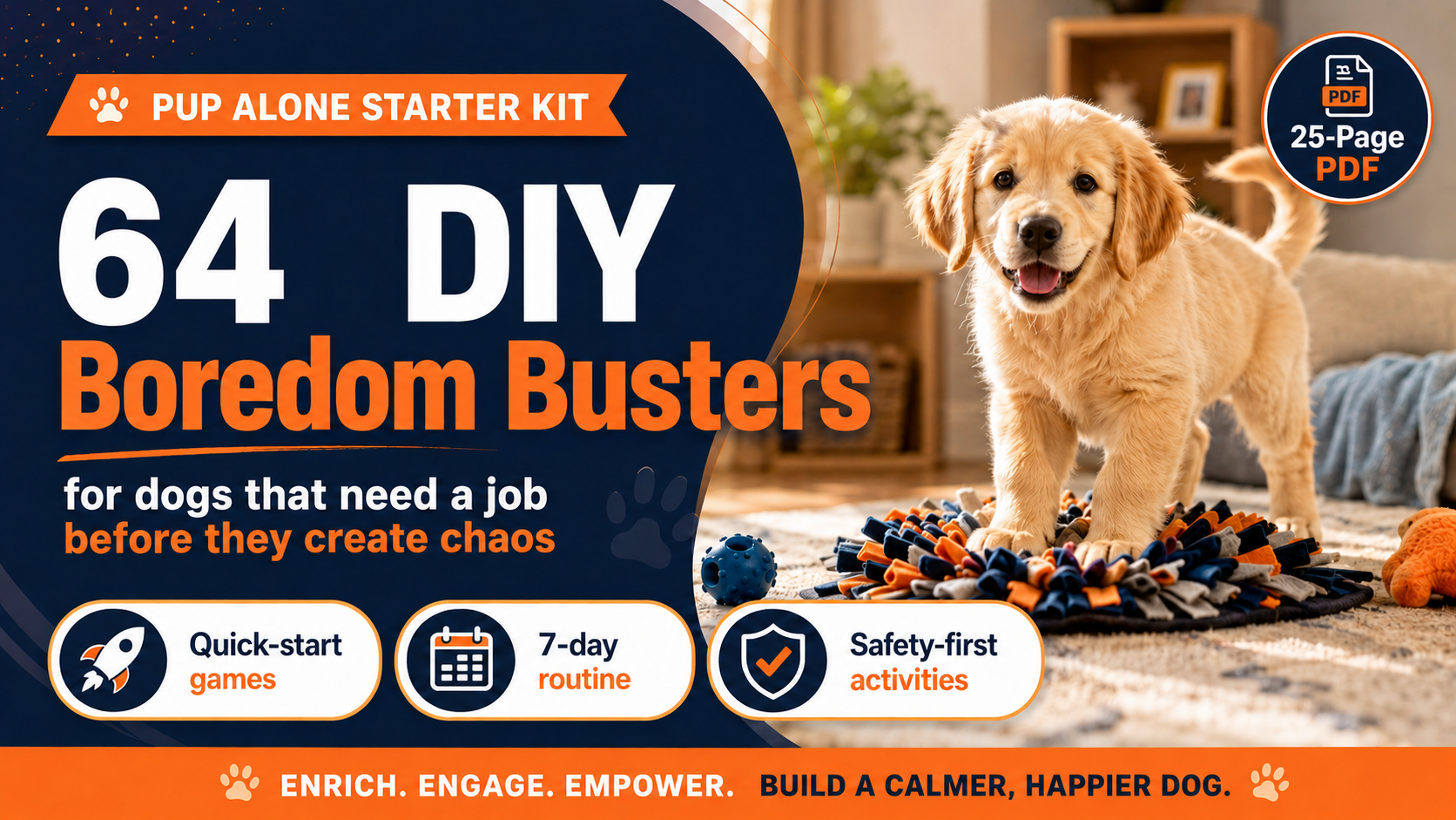 Pup Alone Starter Kit — 64 Dog Enrichment Activities for Calmer Home-Alone Dogs