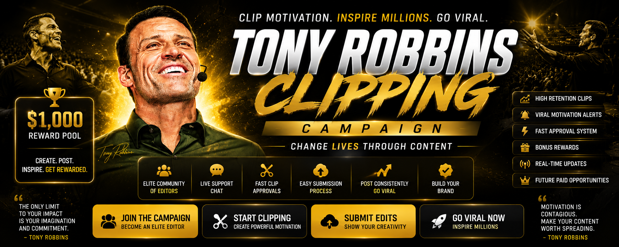 Tony Robbins Viral Clipping Campaign