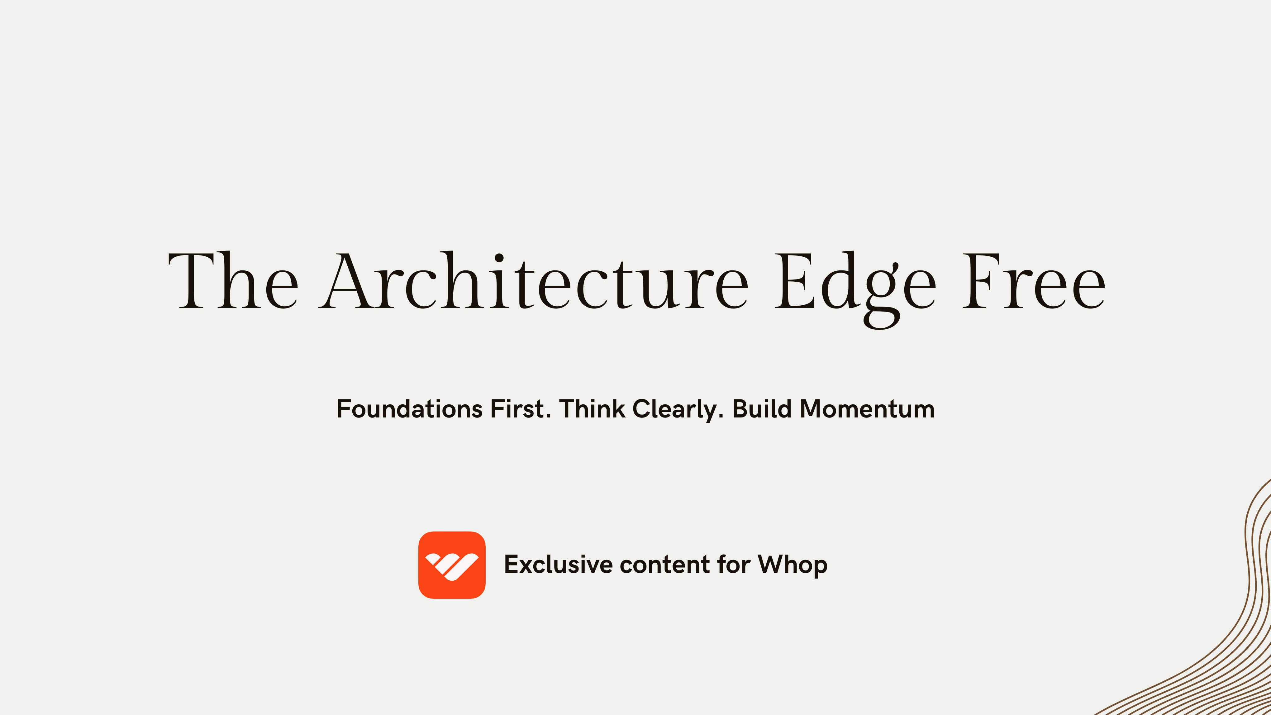 The Architecture Edge FREE