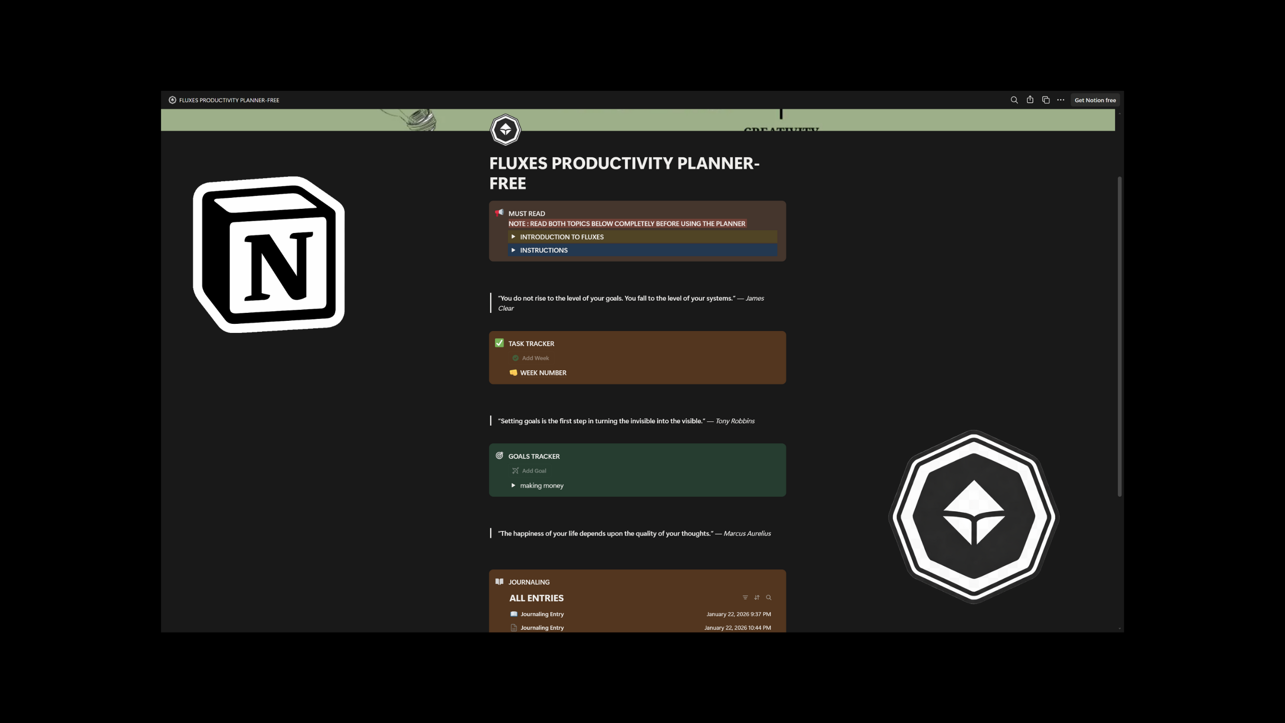 FLUXES PRODUCTIVITY PLANNER