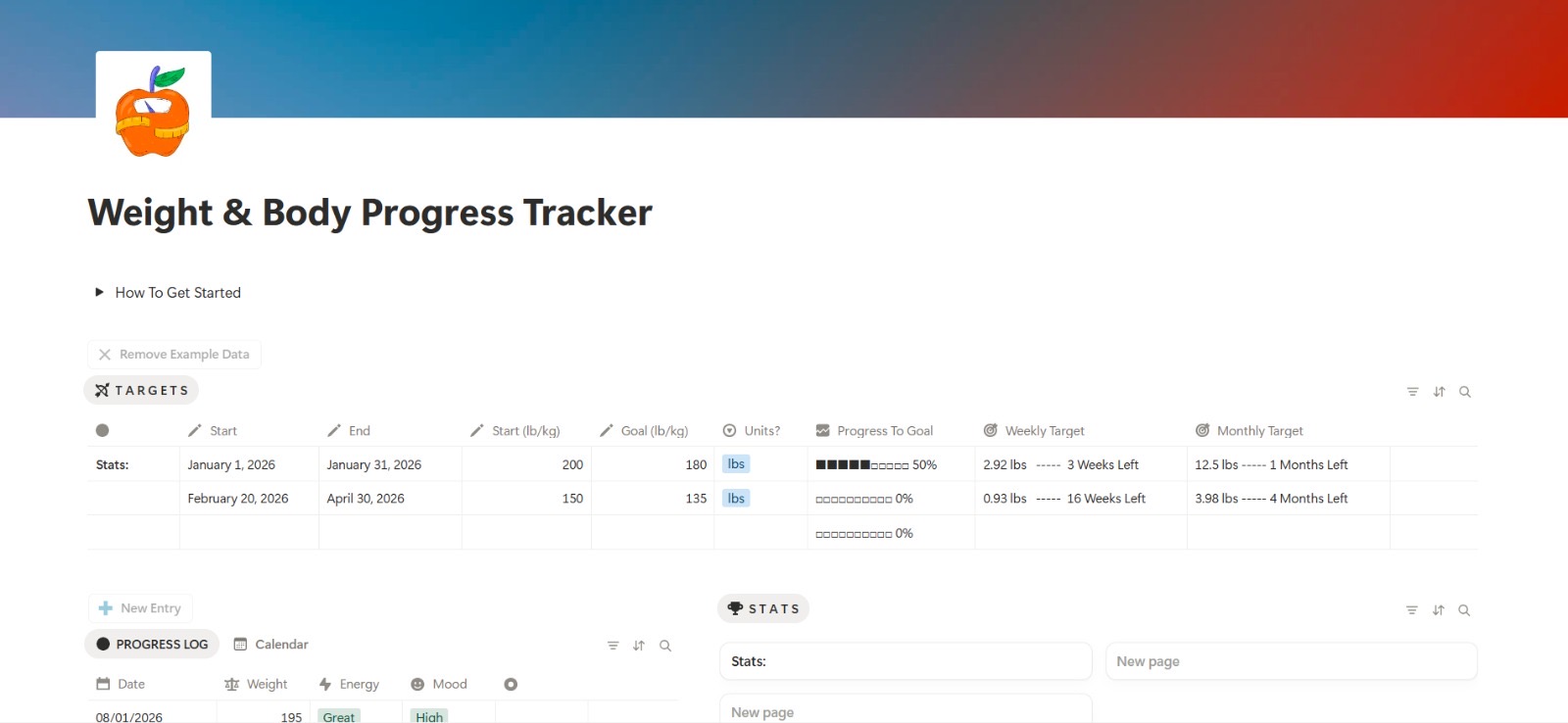 Body & Weight Progress Tracker