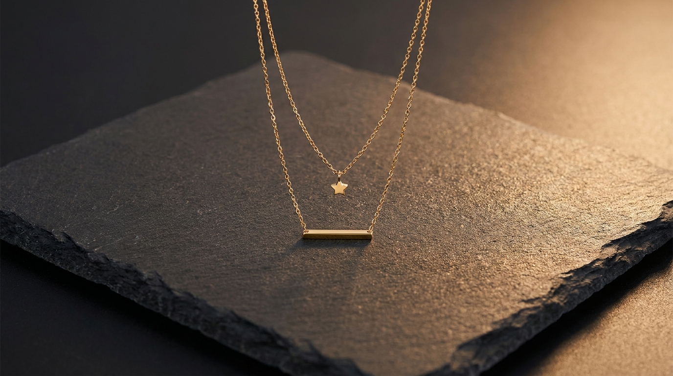 Gold Layered Pendant Necklace