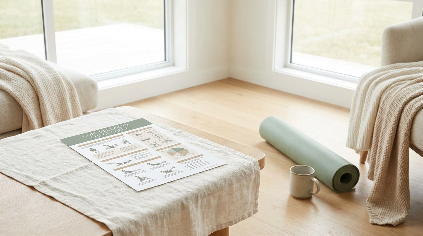 Postpartum Core Control Cheat Sheet