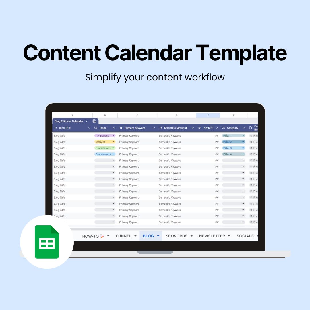 Content Calendar Template