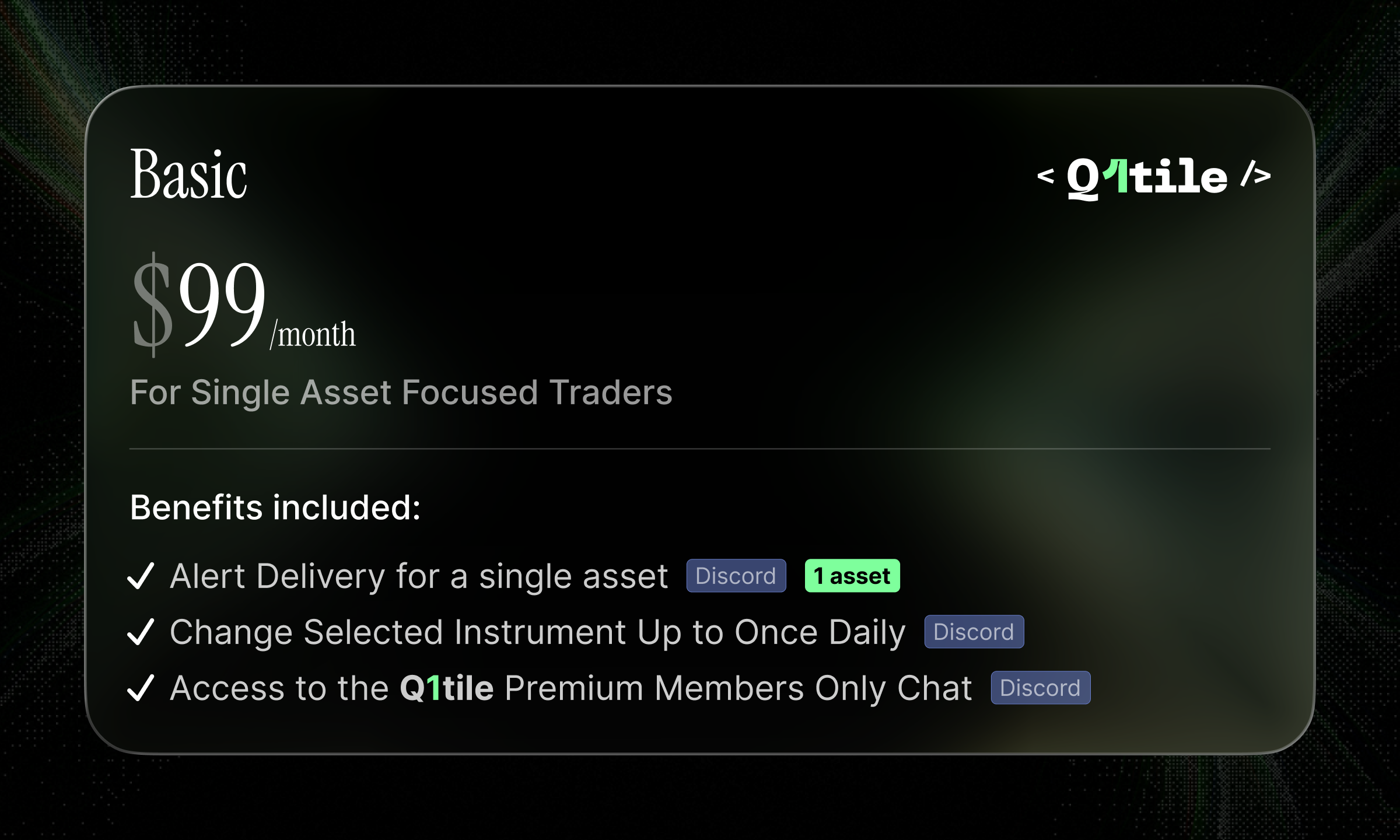 Q1 Basic (1 Asset - Monthly)