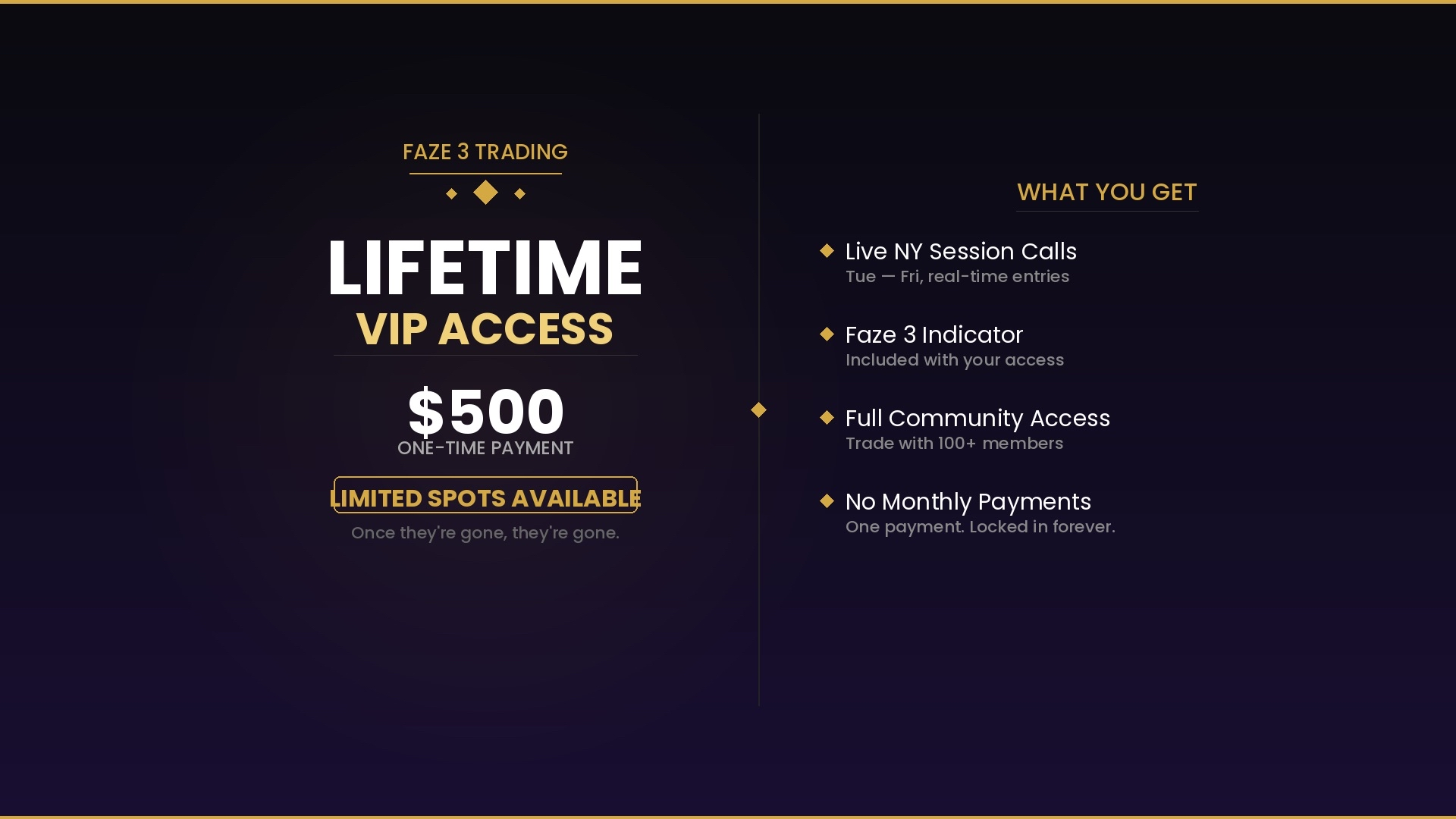 Lifetime VIP Access