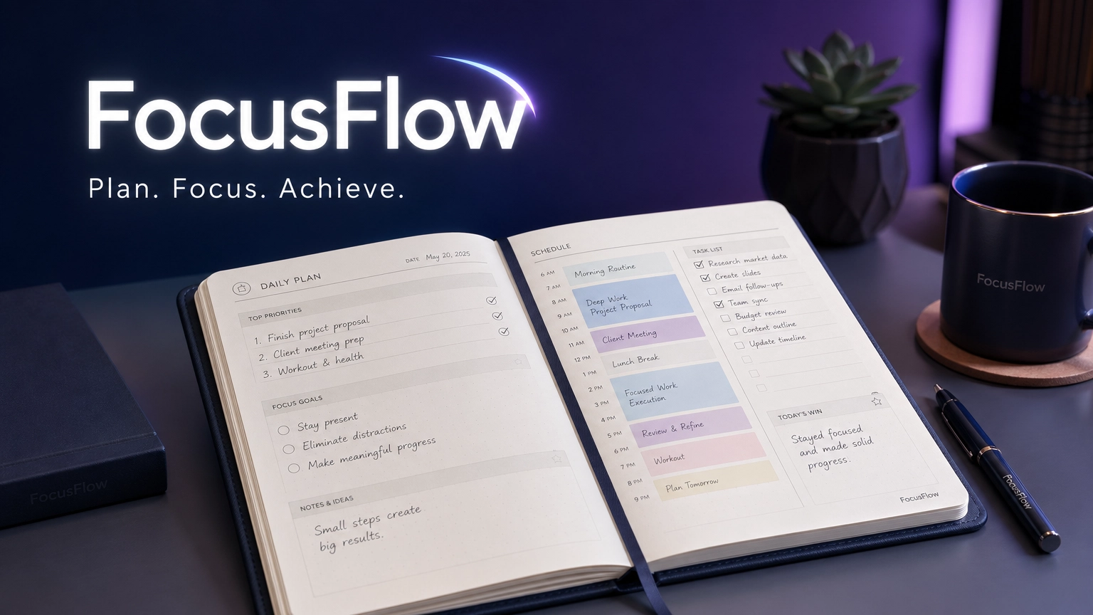 FocusFlow  Daily Focus Planner