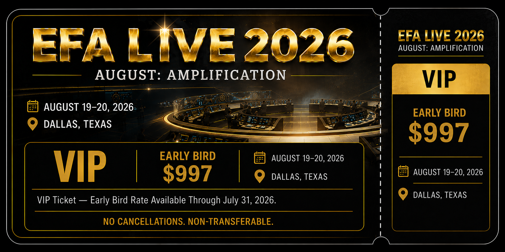 EFA LIVE 2026 DALLAS x VIP x EARLY BIRD