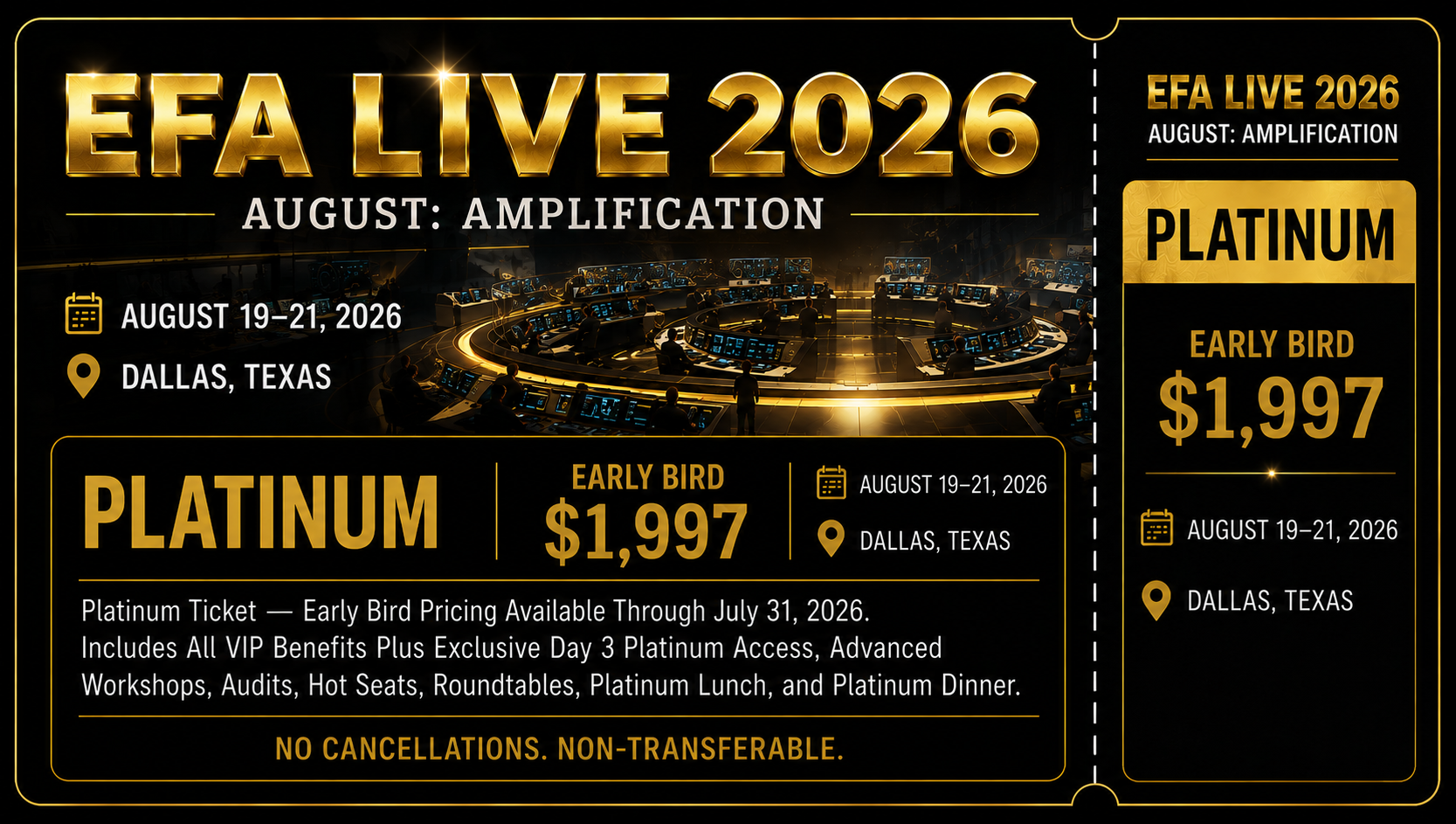 EFA LIVE 2026 DALLAS x PLATINUM x EARLY BIRD