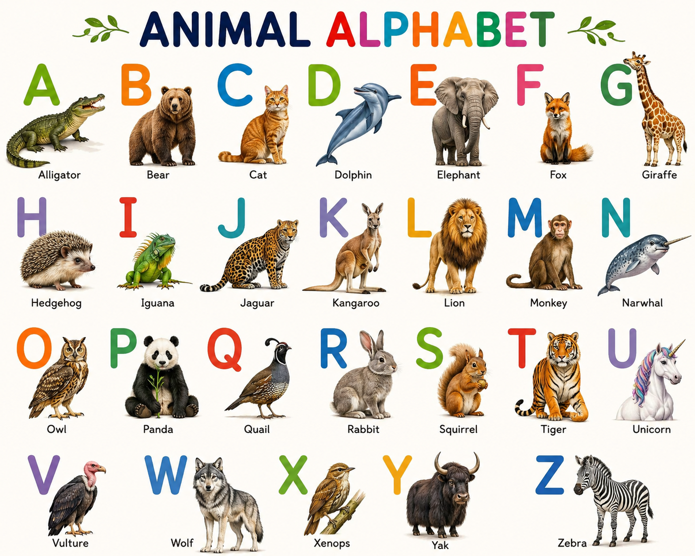 Animal alphabet illustrations