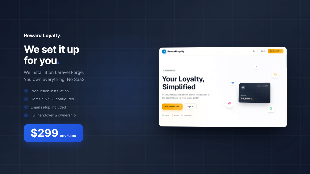 Reward Loyalty Setup