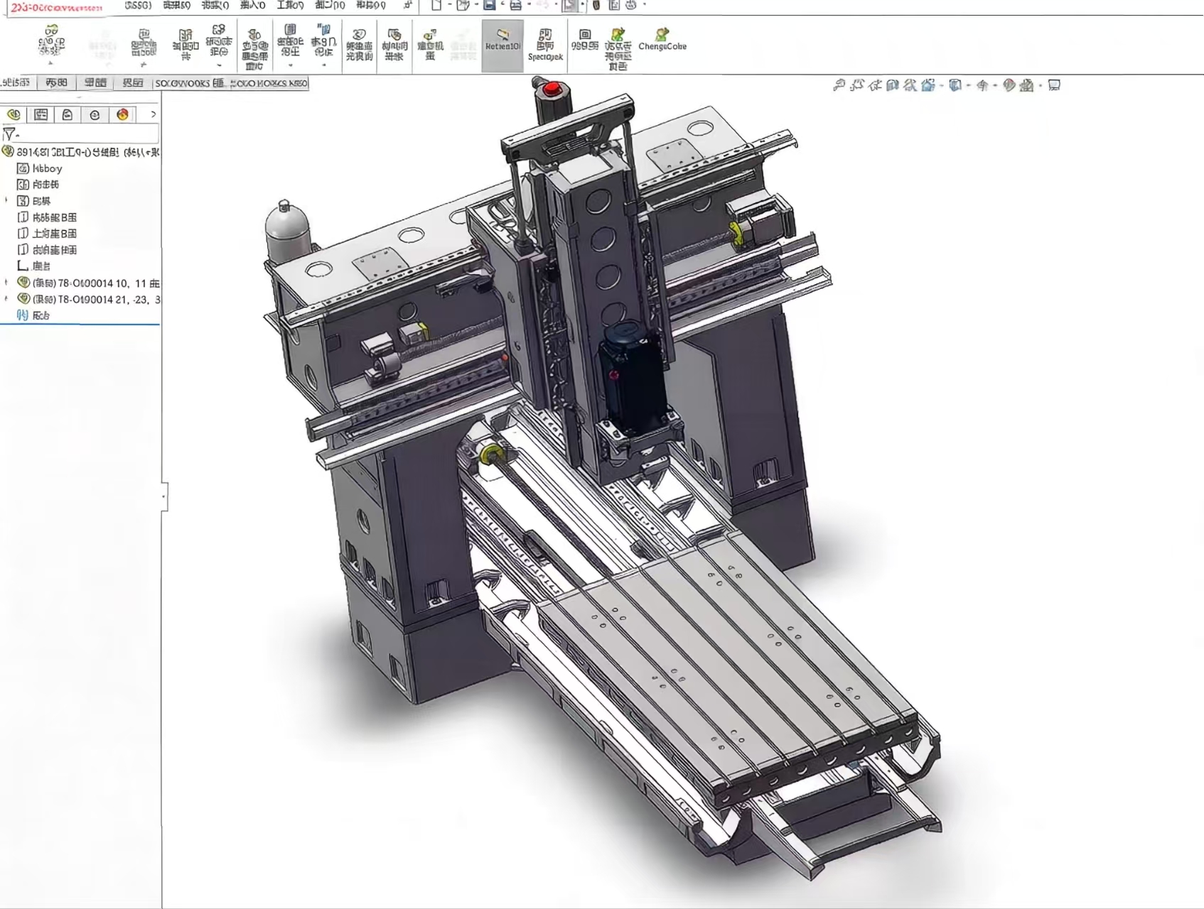 龙门加工中心总装配自动化机械3D图纸设计SolidWorks