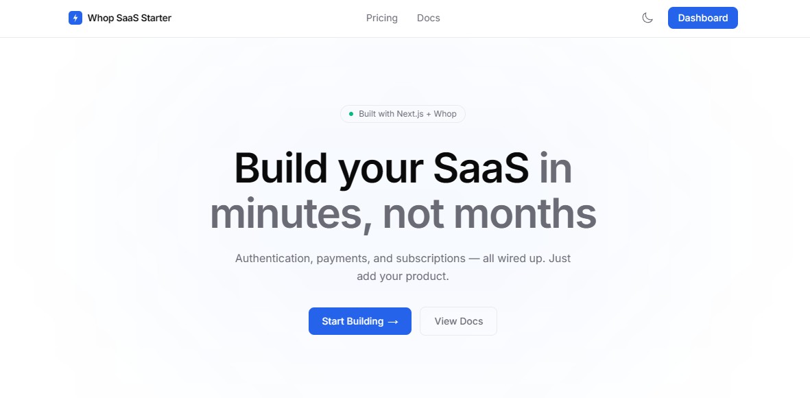 Whop SaaS Starter