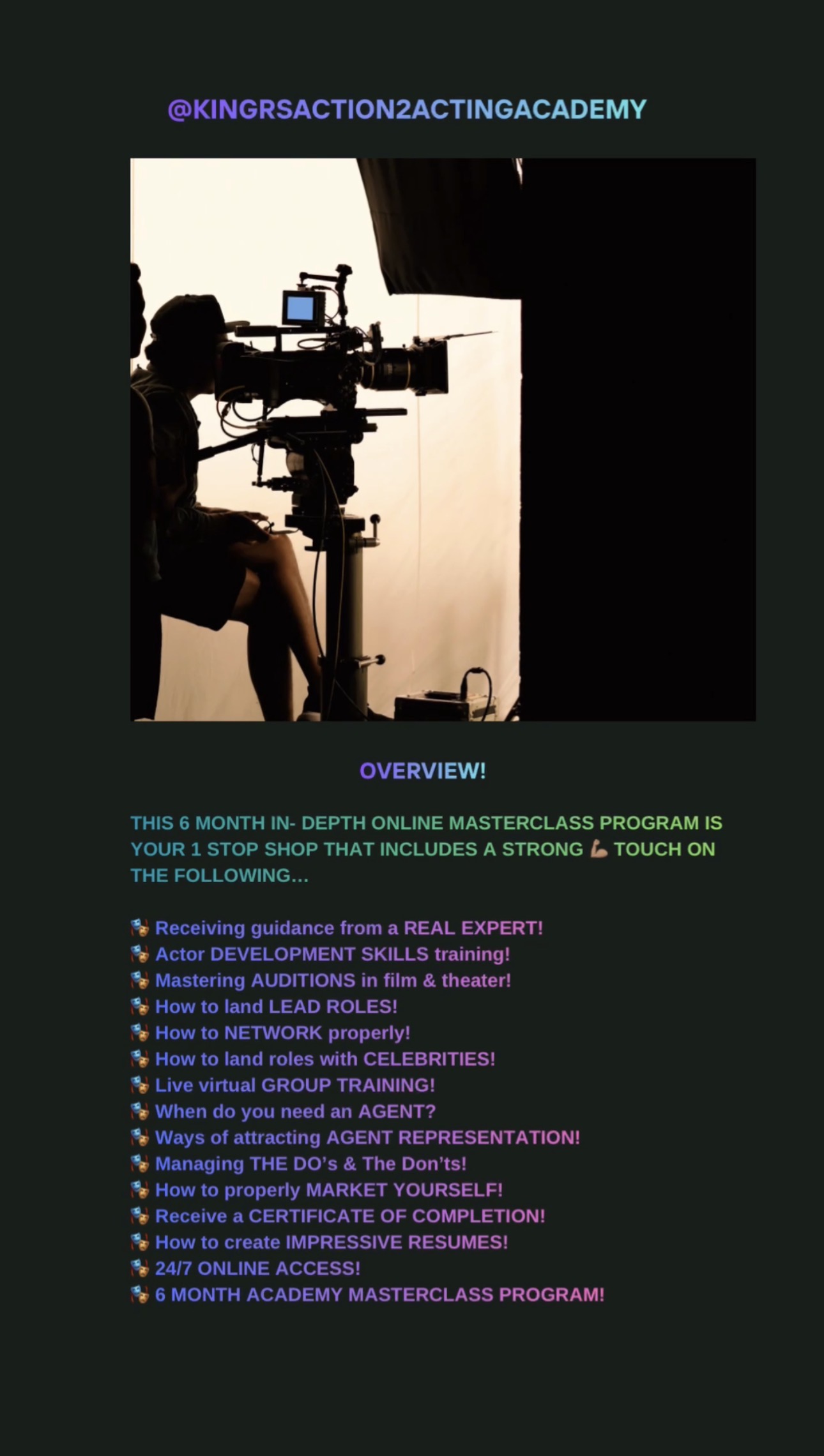 KING Rs’ ACTION2ACTING ACADEMY
