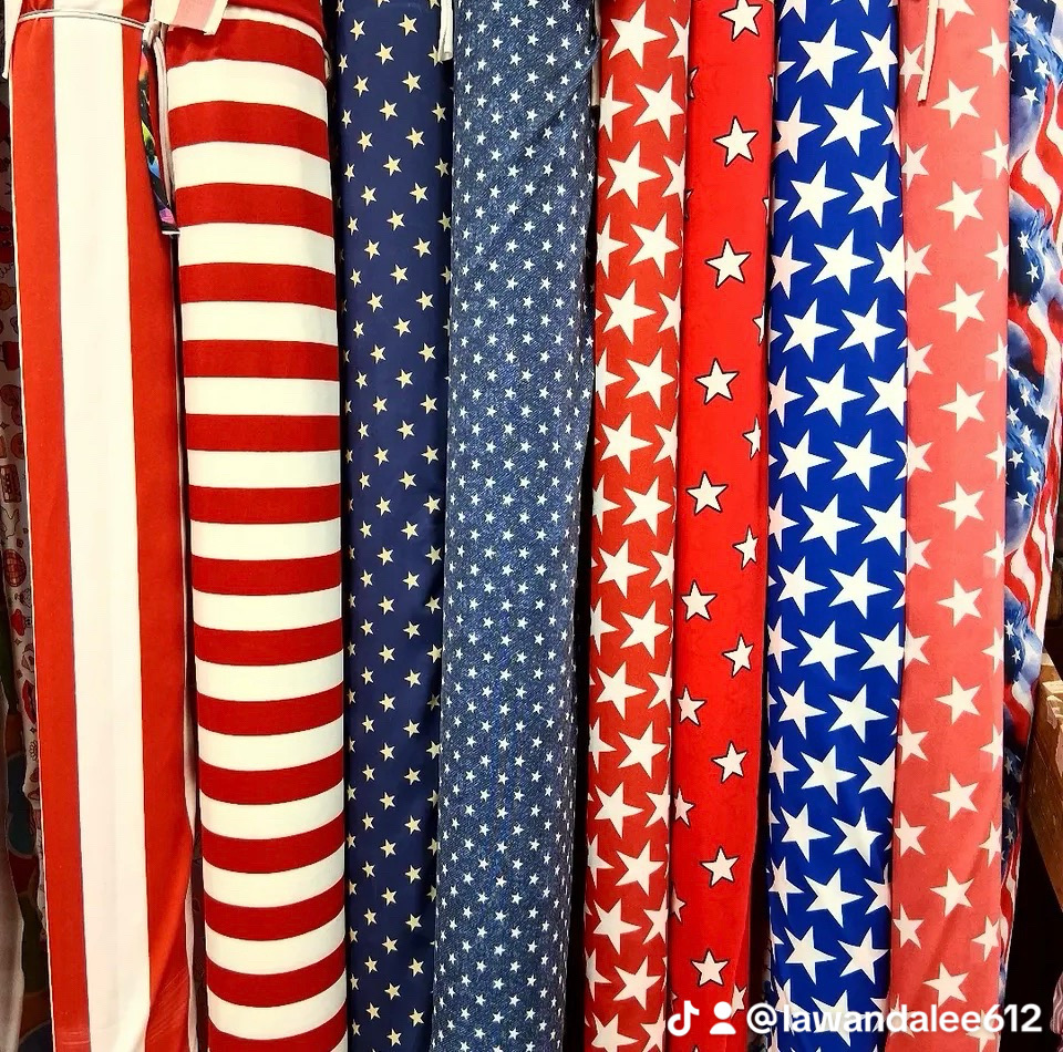 Red White Blue Spandex Fabric 