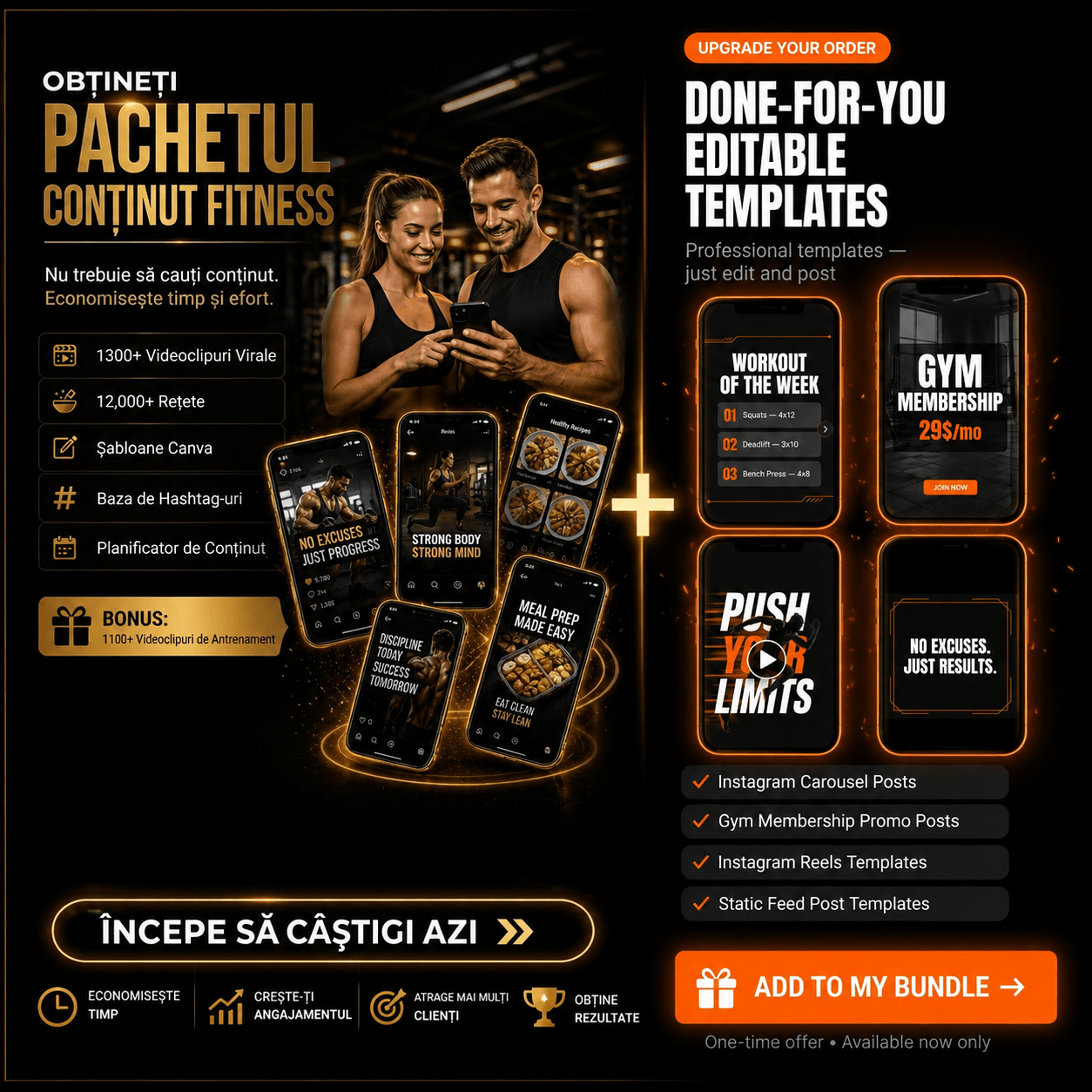 Mega Fitness Content Bundle 2026 + Done-For-You Templates Pack