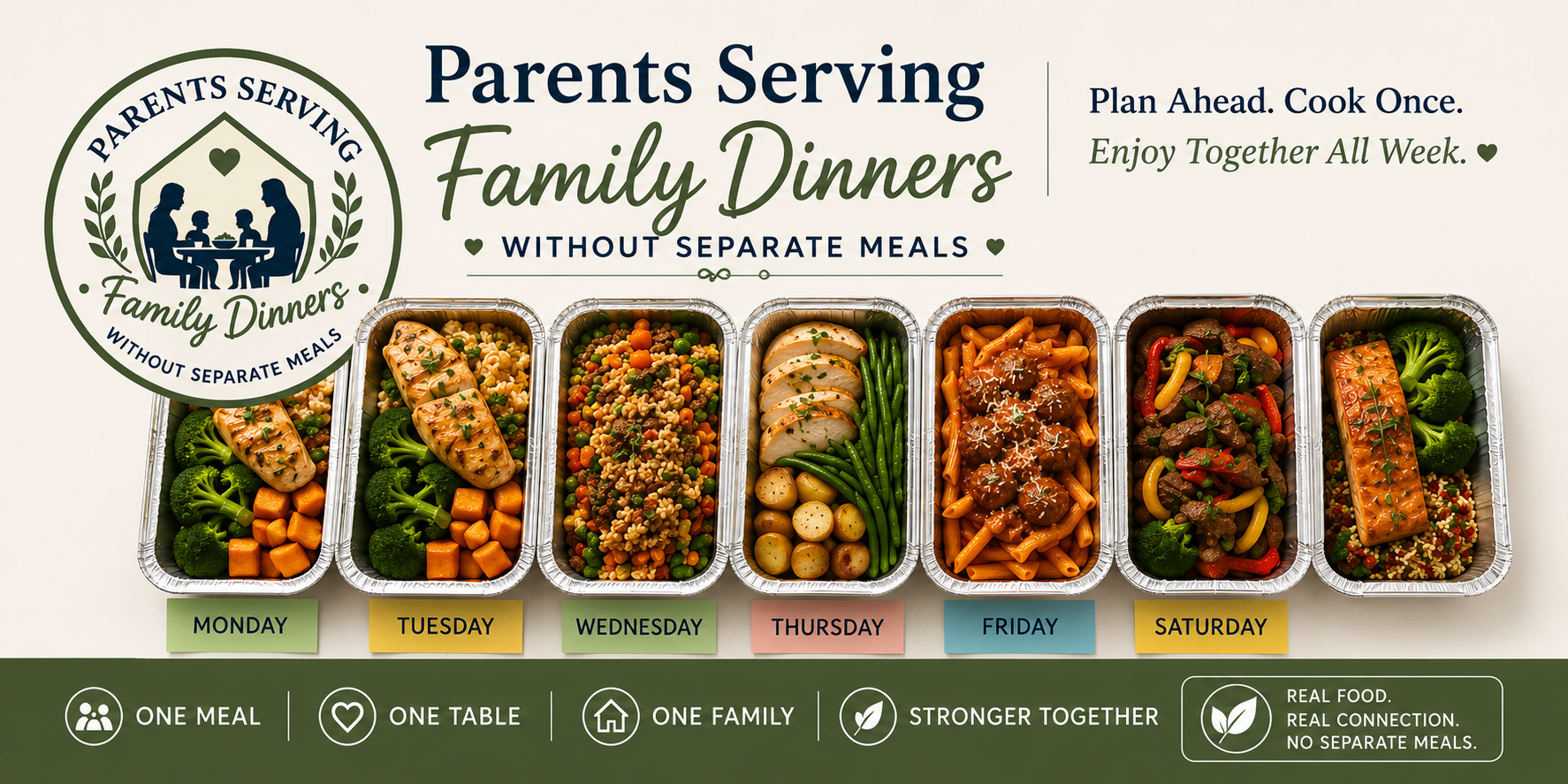 Parents Serving Family Dinners Without Separate Meals