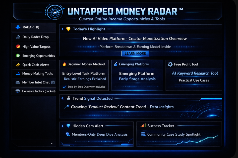 Untapped Money Radar.