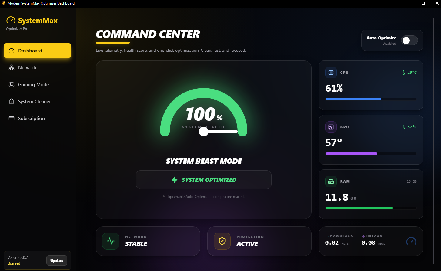 SystemMax Optimizer - Basic Access