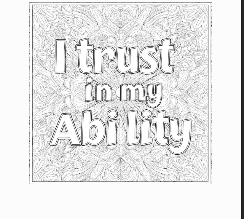 Affirmation colouring book