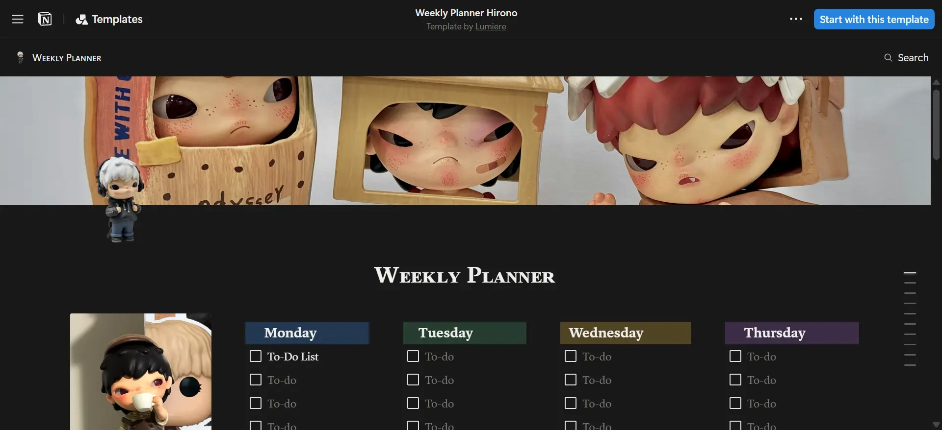 Hirono Weekly Planner | Notion