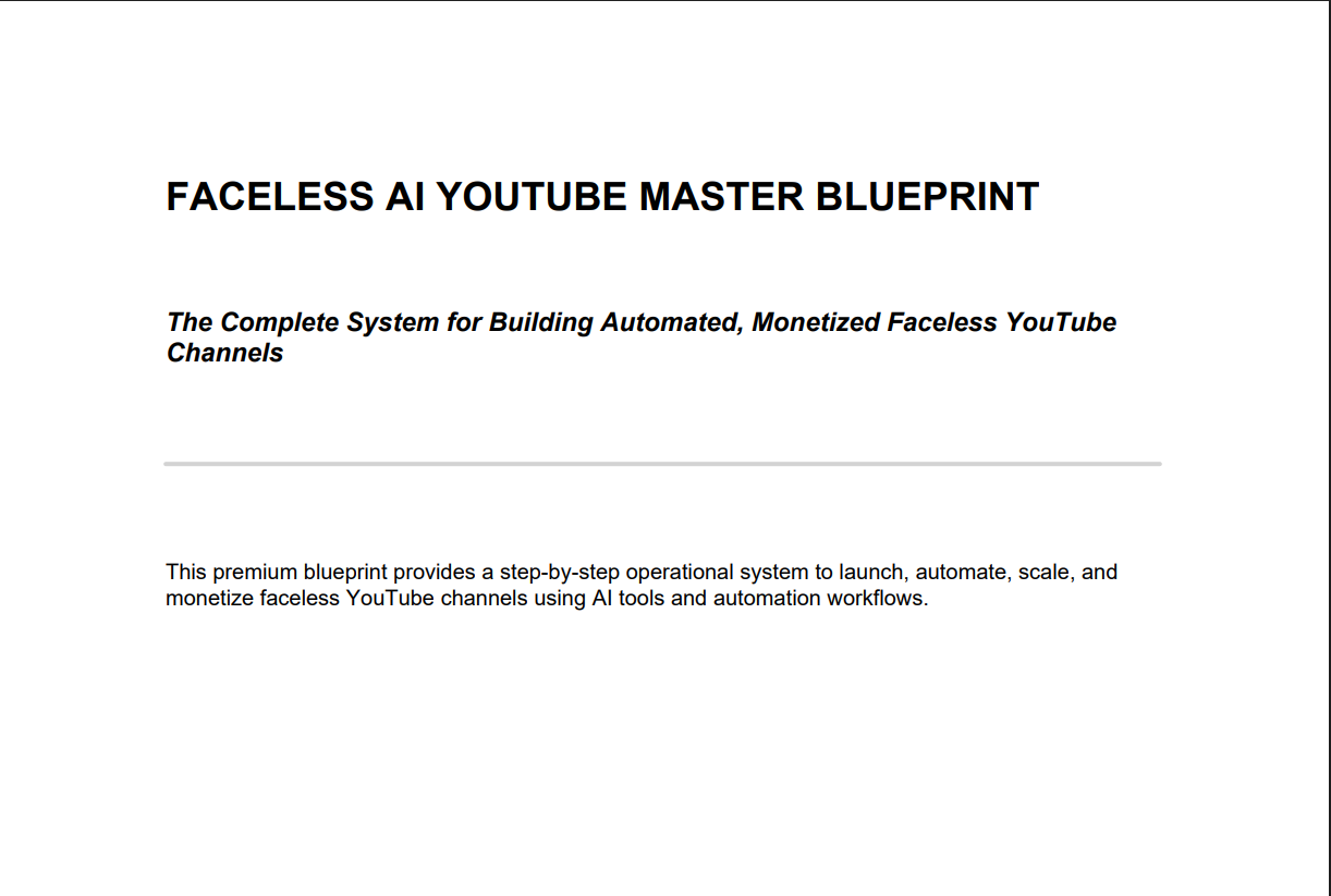 Faceless AI Income System