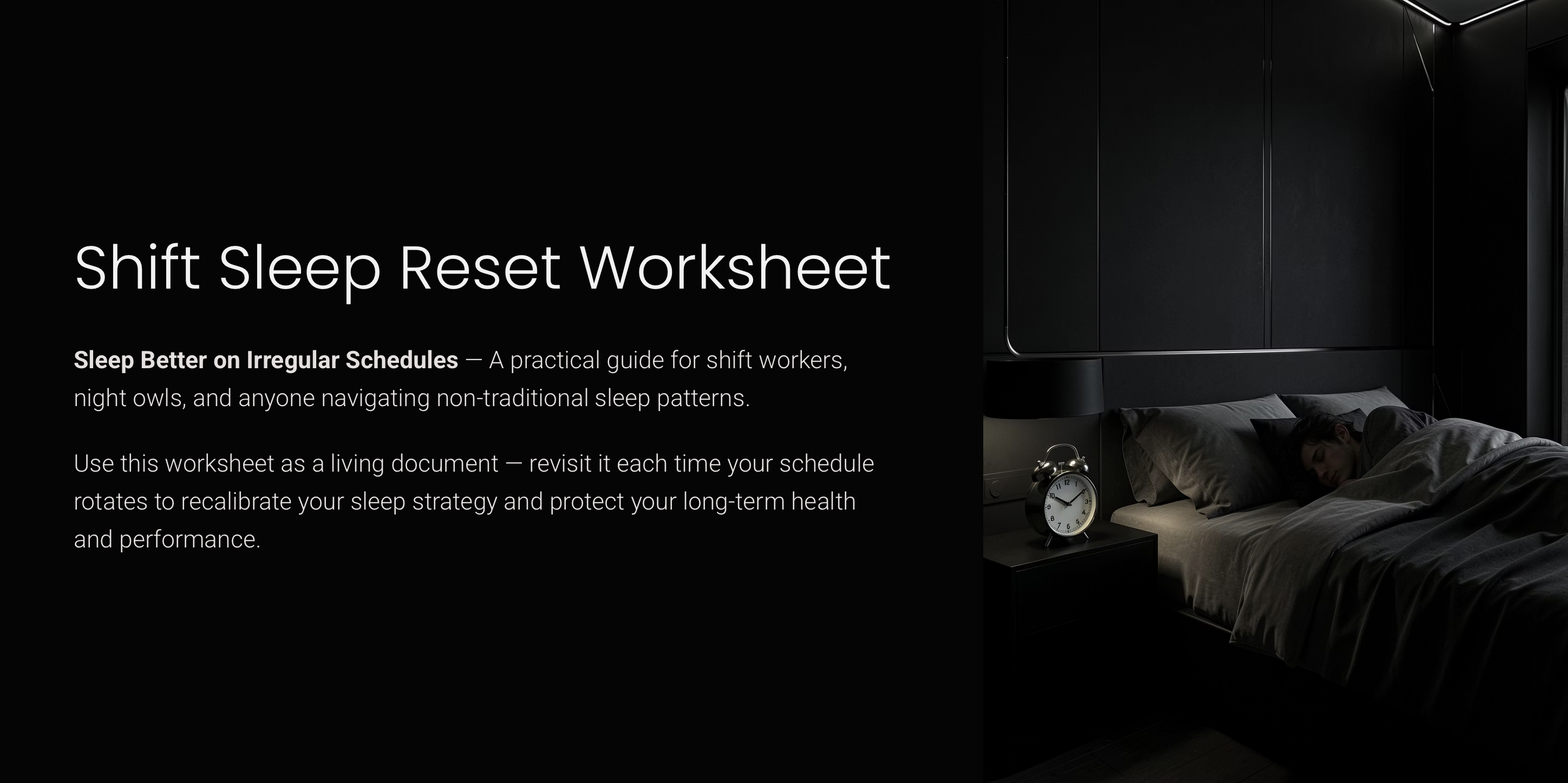 Shift Sleep Reset Worksheet - Sleep Better on Irregular Schedules