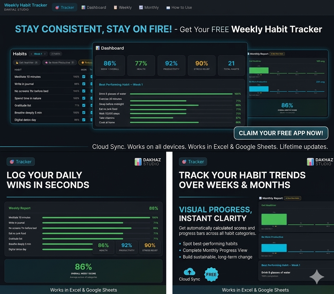 Weekly Habit Tracker : Free