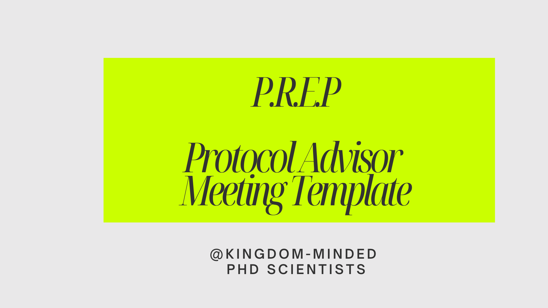 Protocol Advisor Meeting Template