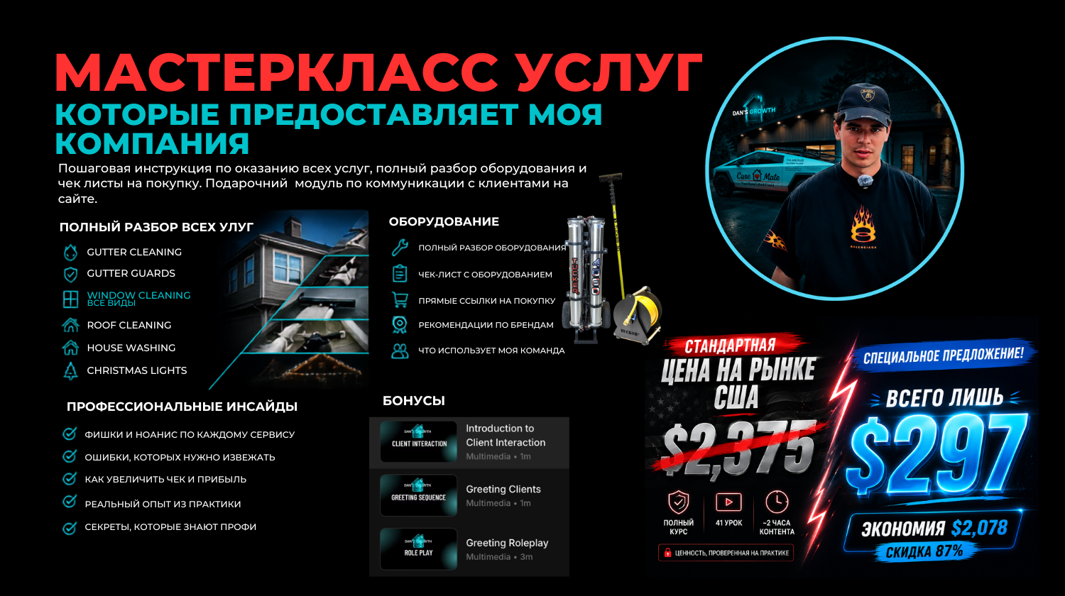 Полный разбор услуг,которые предоставяет моя компания + Оборудование 