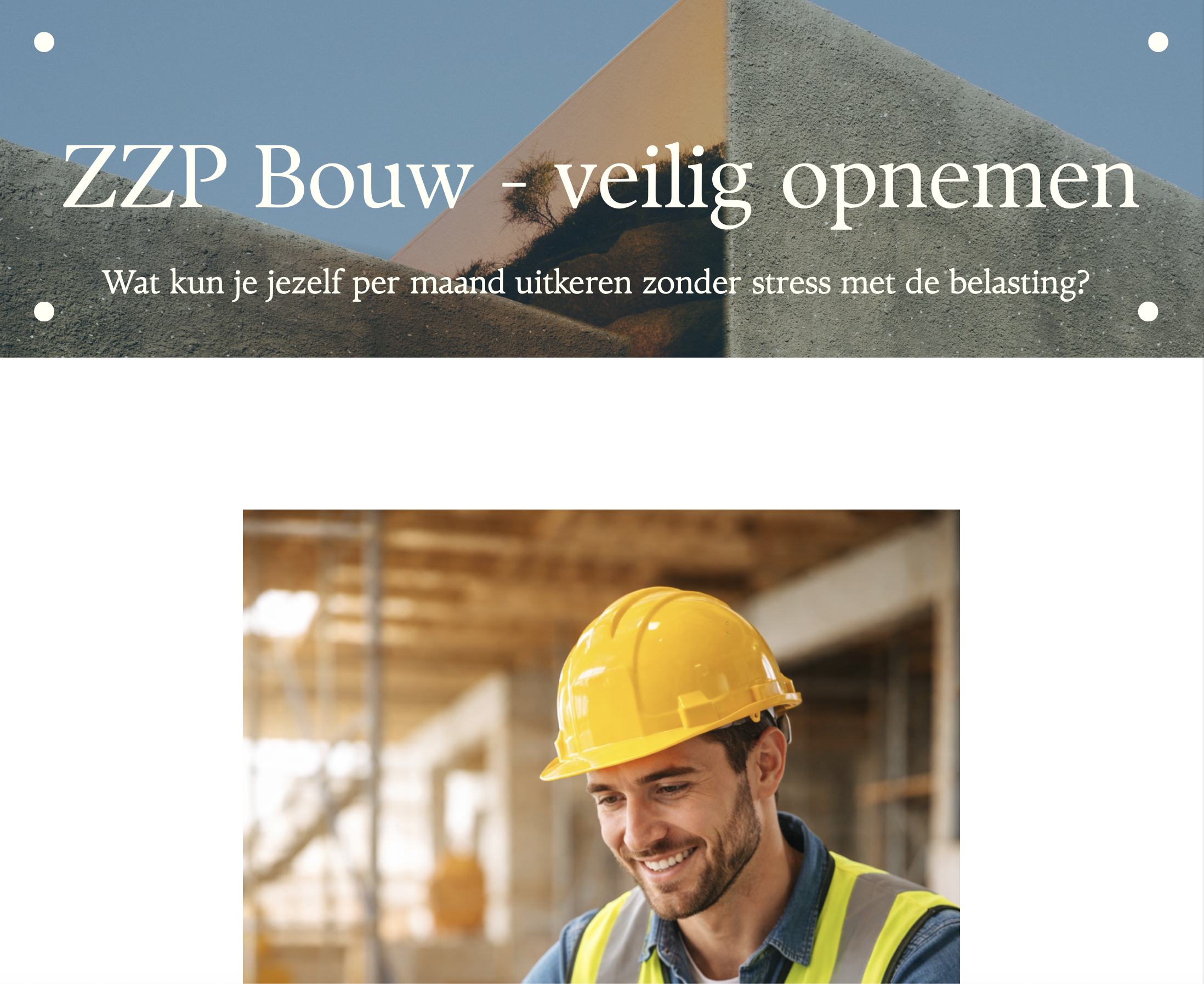 Veilig € opnemen als ZZP’er in de bouw