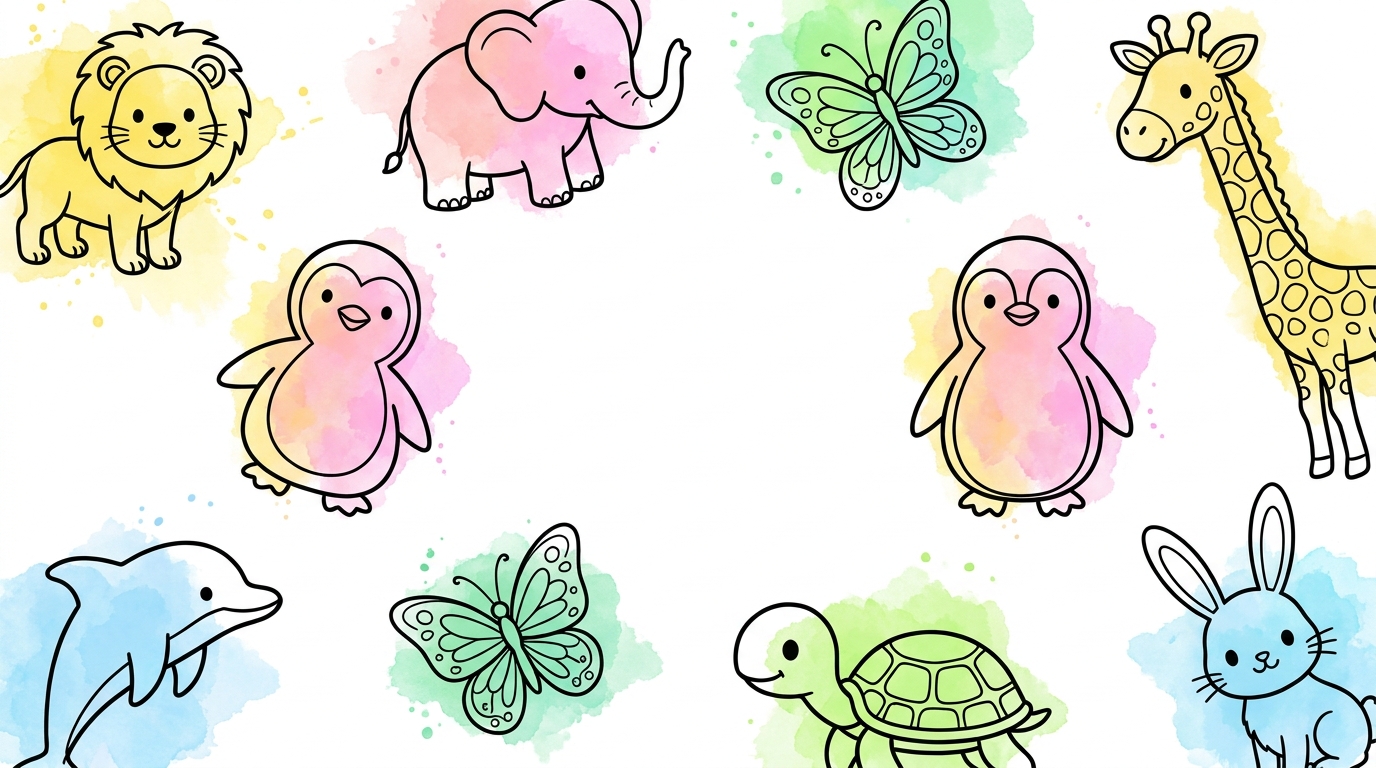 Animal Coloring Book — 30 Pages