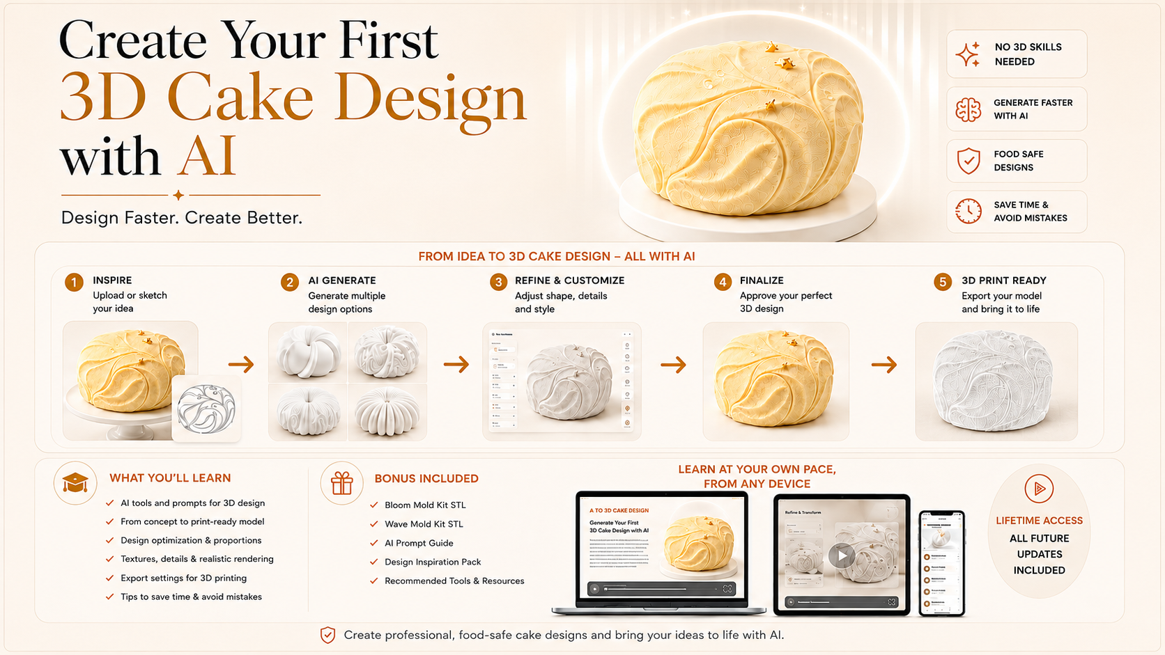 Course - Create Your First 3D Cake Design With AI