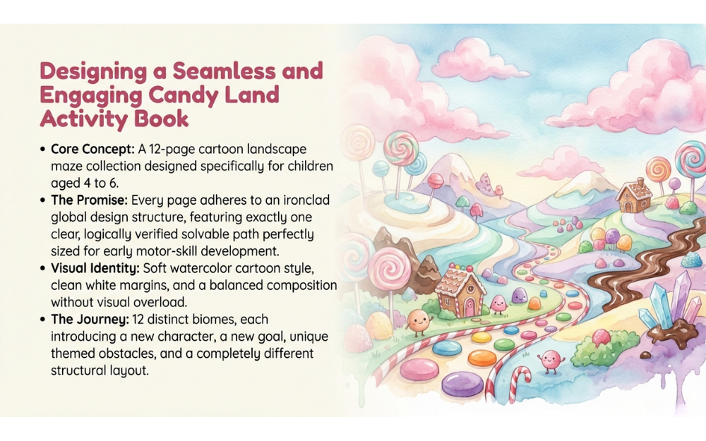 Candy Land Maze Book: 10 Printable Mazes