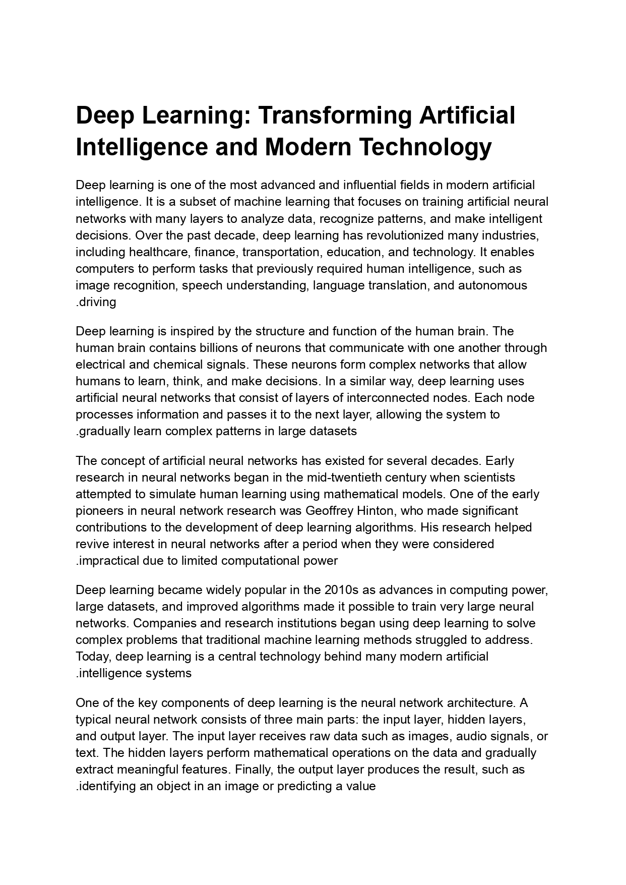 Deep Learning Overview