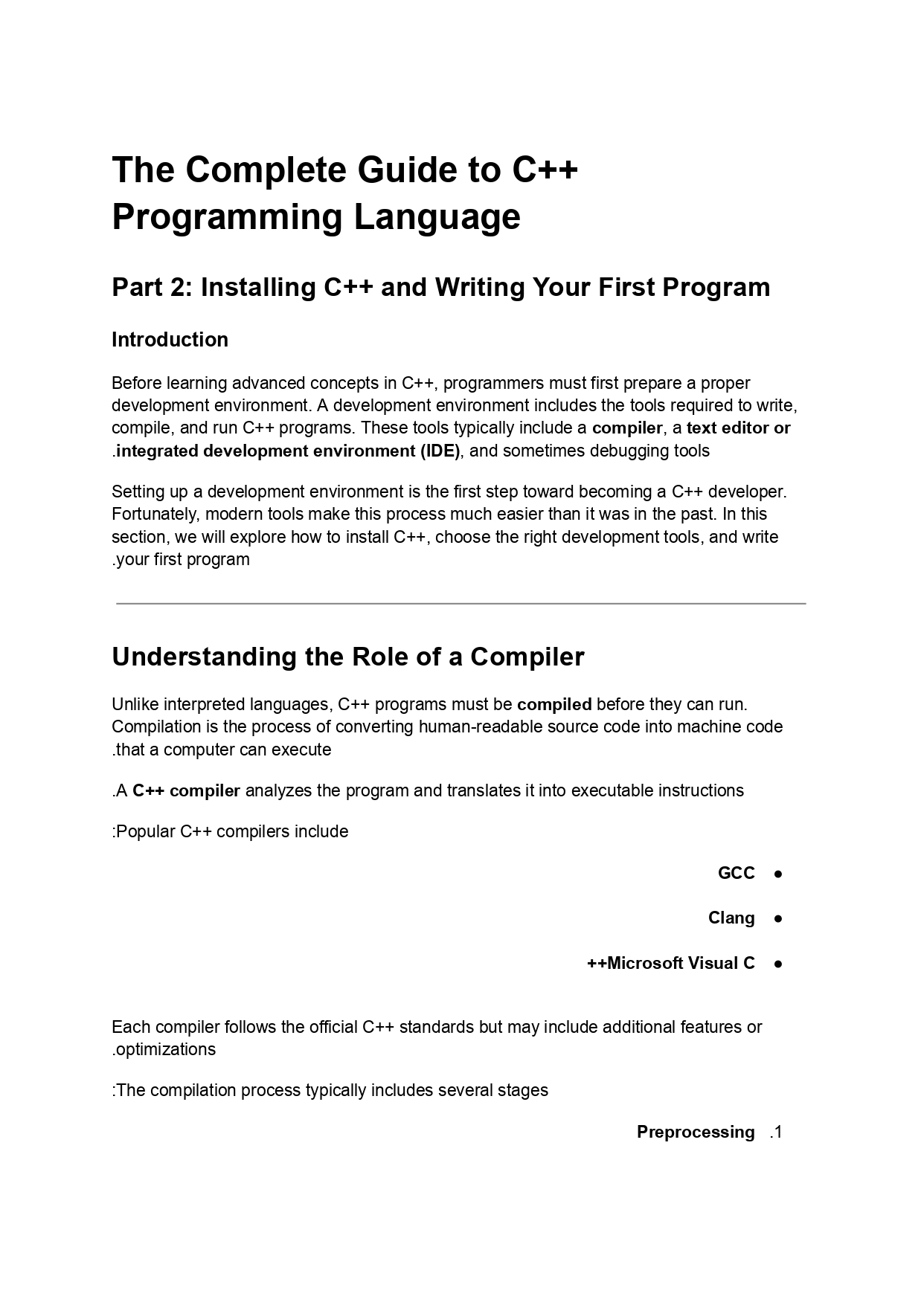 C++ Learning Guide : Part 2