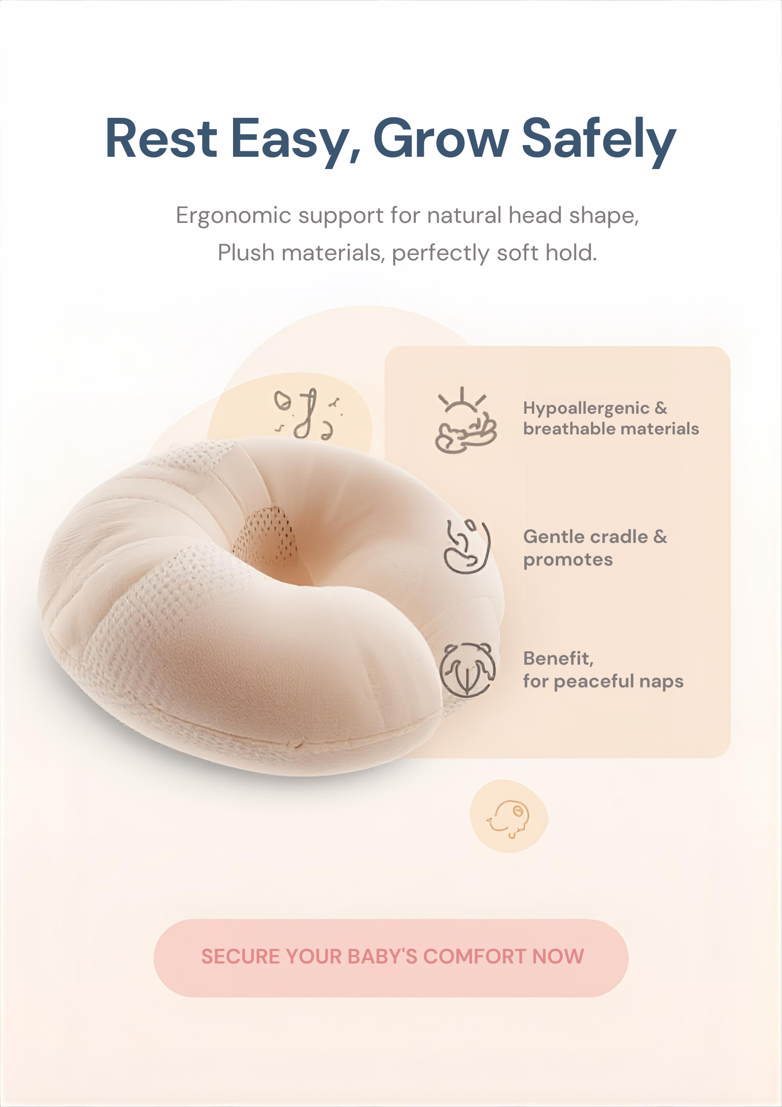 Calming Product Page for Baby Pillow