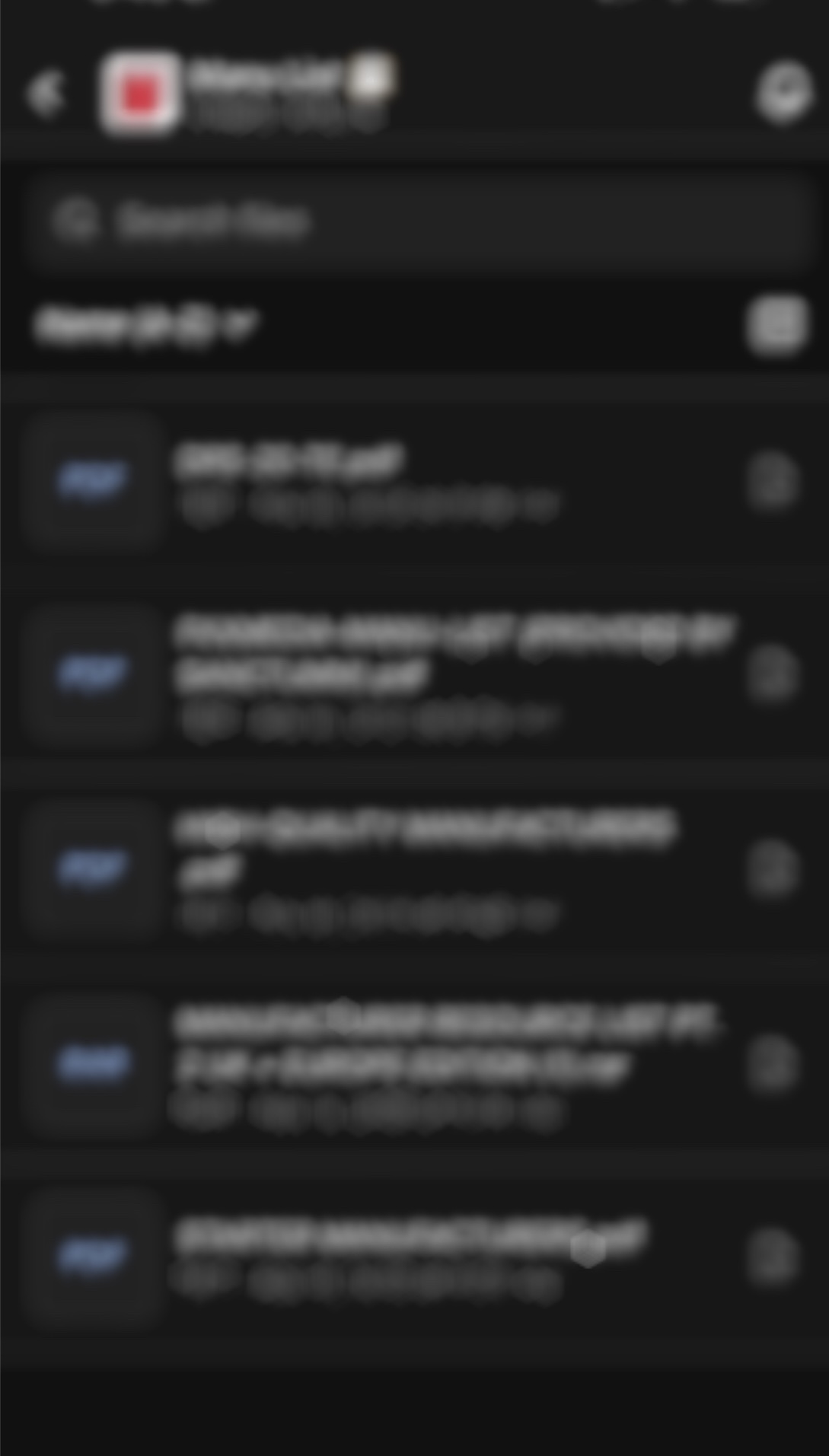 Manufacturer List