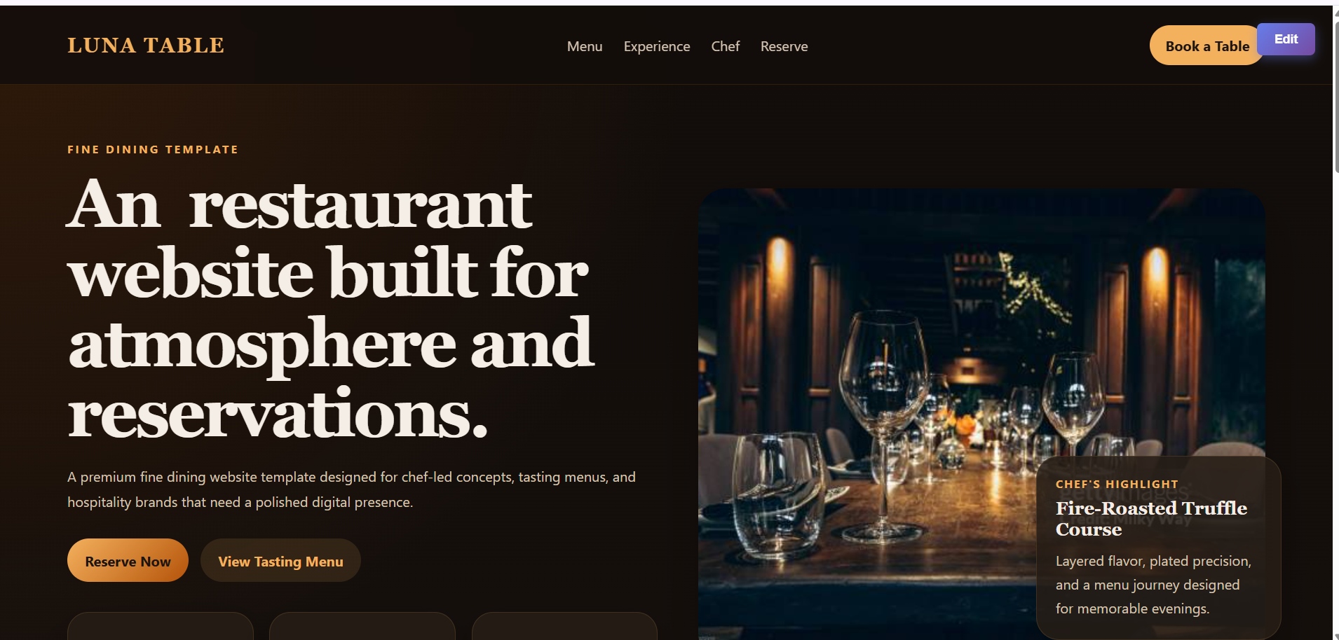 Savor Fine Dining Template