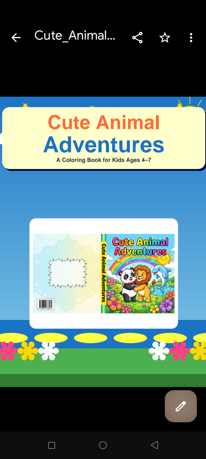 Cute animals adventure ( kids coloring book for 5 to 7 