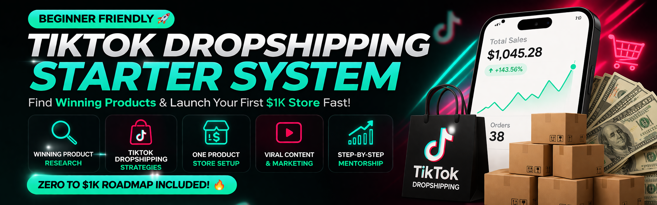 TikTok Dropshipping Starter System (0–$1K Fast Track)