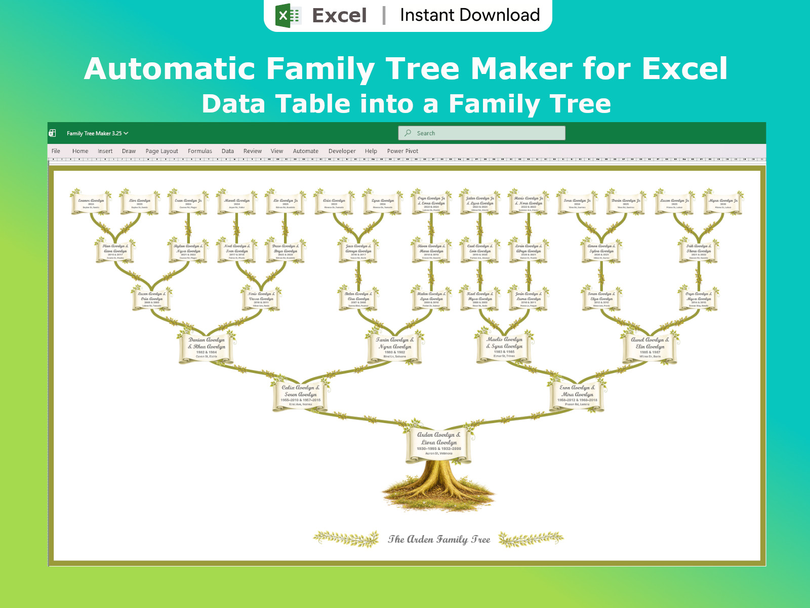 Excel Family Tree Generator