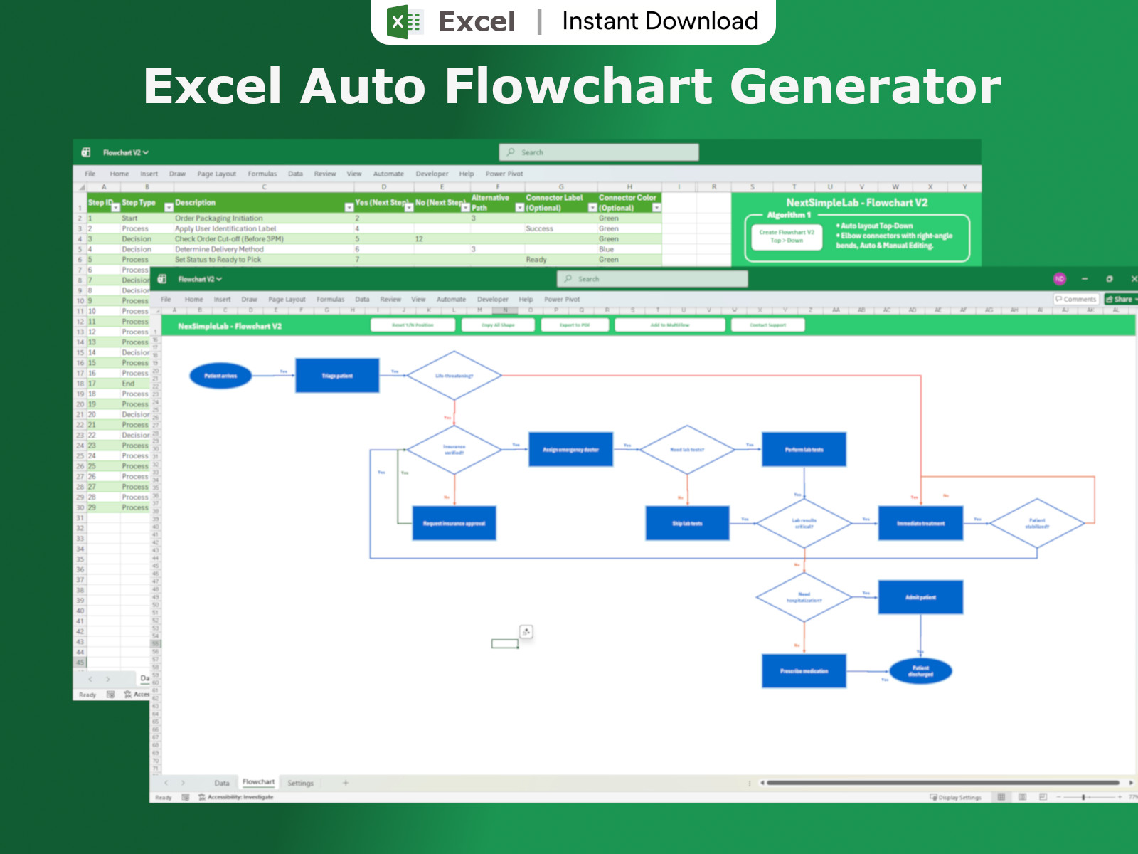 Excel Process Flowchart Generator