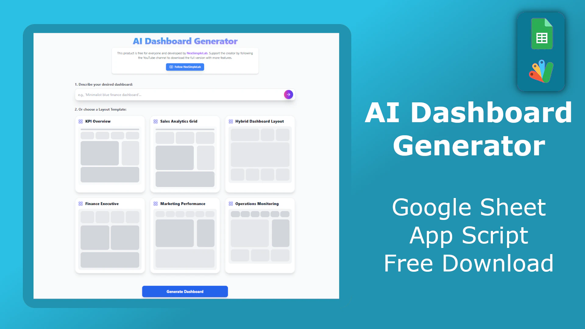 AI Dashboard Generator V2 - React & Apps Script Source Code